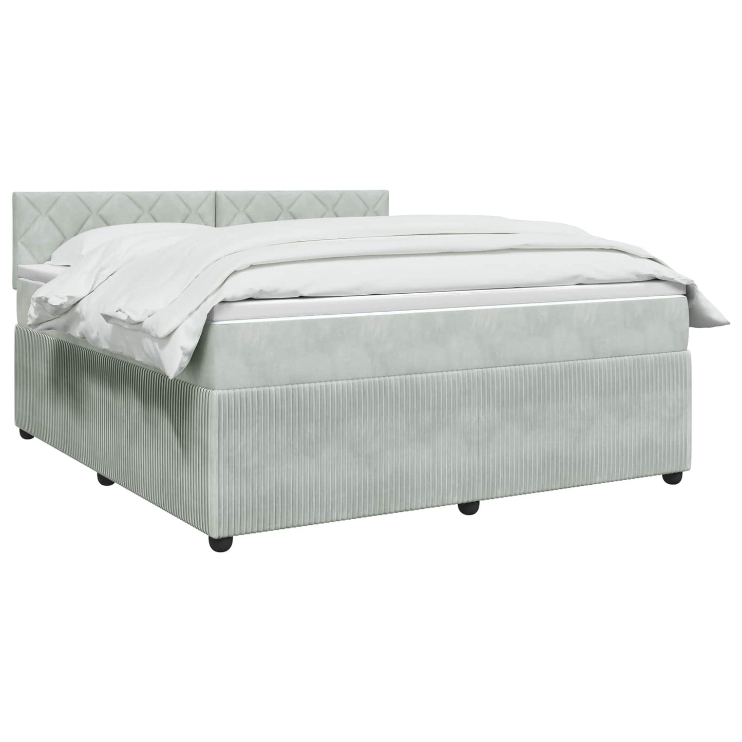 vidaXL Κρεβάτι box spring με στρώμα Ανοιχτό γκρι 140 x 200 cm Βελούδο