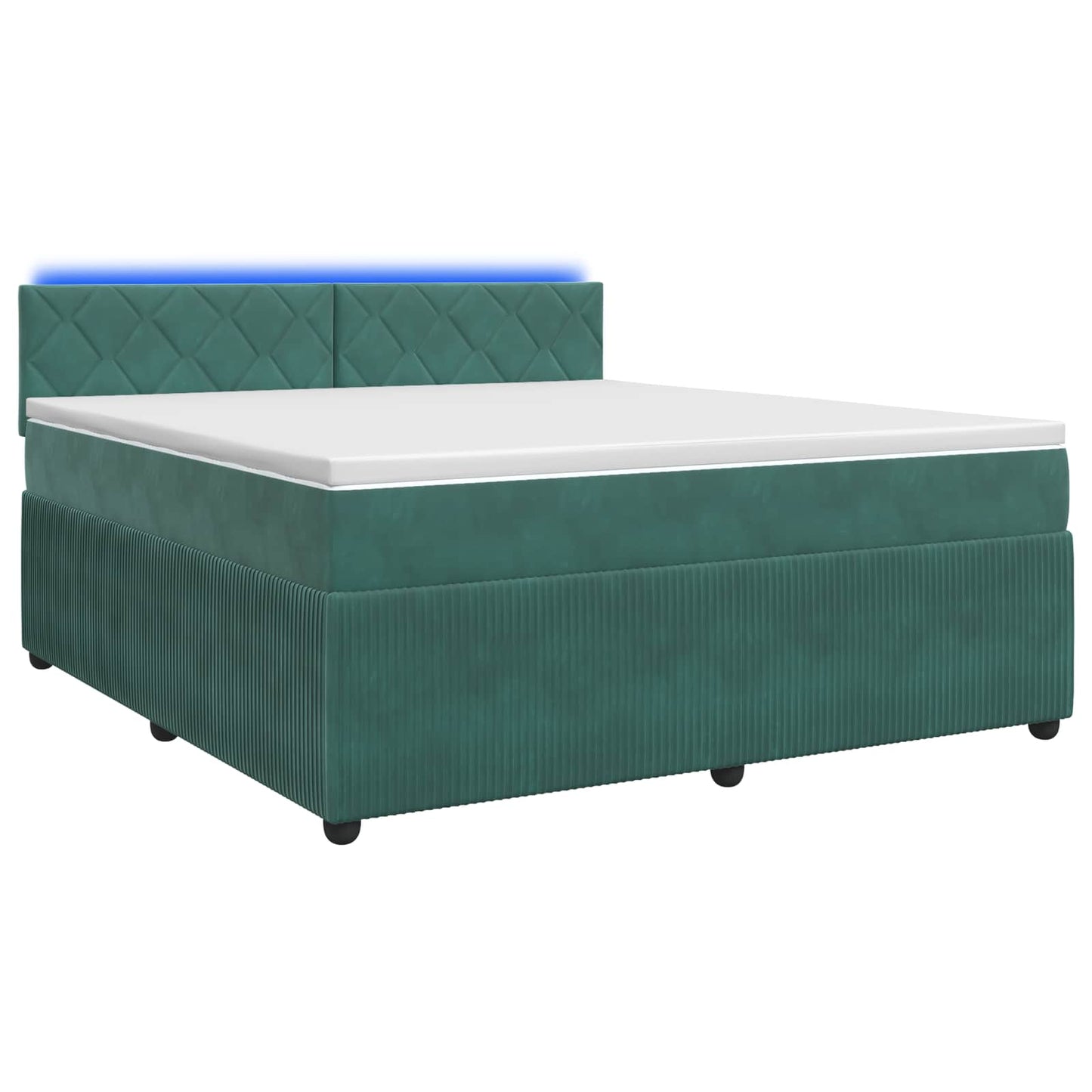 vidaXL Κρεβάτι box spring με στρώμα Σκούρο Πράσινο 140 x 200 cm