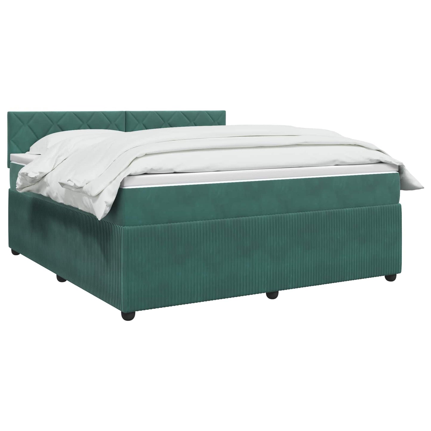 vidaXL Κρεβάτι box spring με στρώμα Σκούρο Πράσινο 140 x 200 cm
