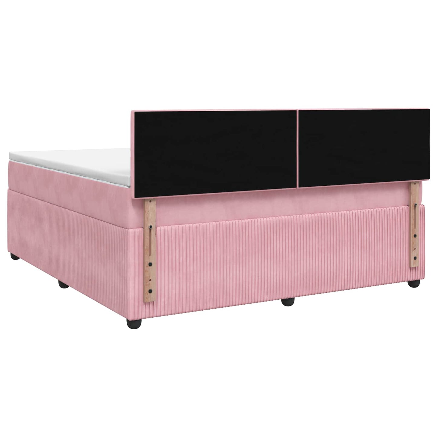 vidaXL Κρεβάτι box spring με στρώμα Ροζ 180 x 200 cm Βελούδο