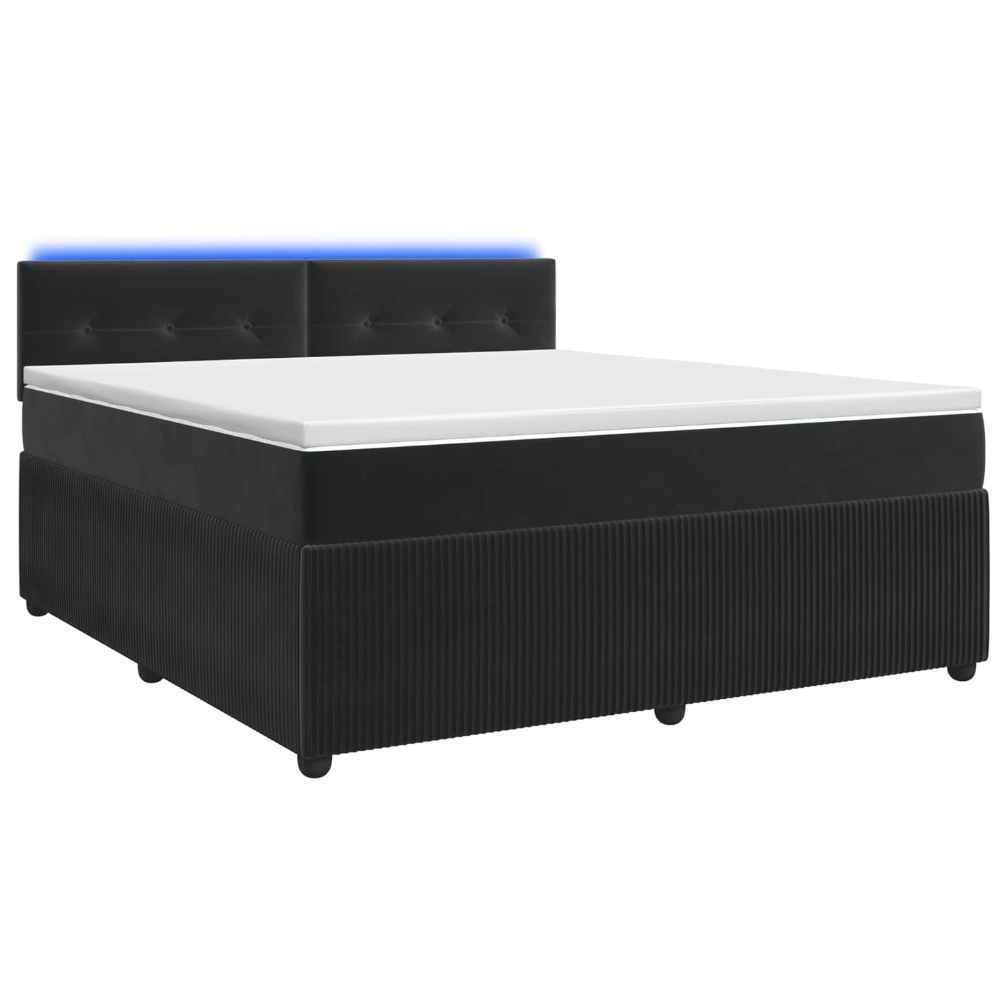 vidaXL Κρεβάτι box spring με στρώμα Μαύρο 180 x 200 cm Βελούδο