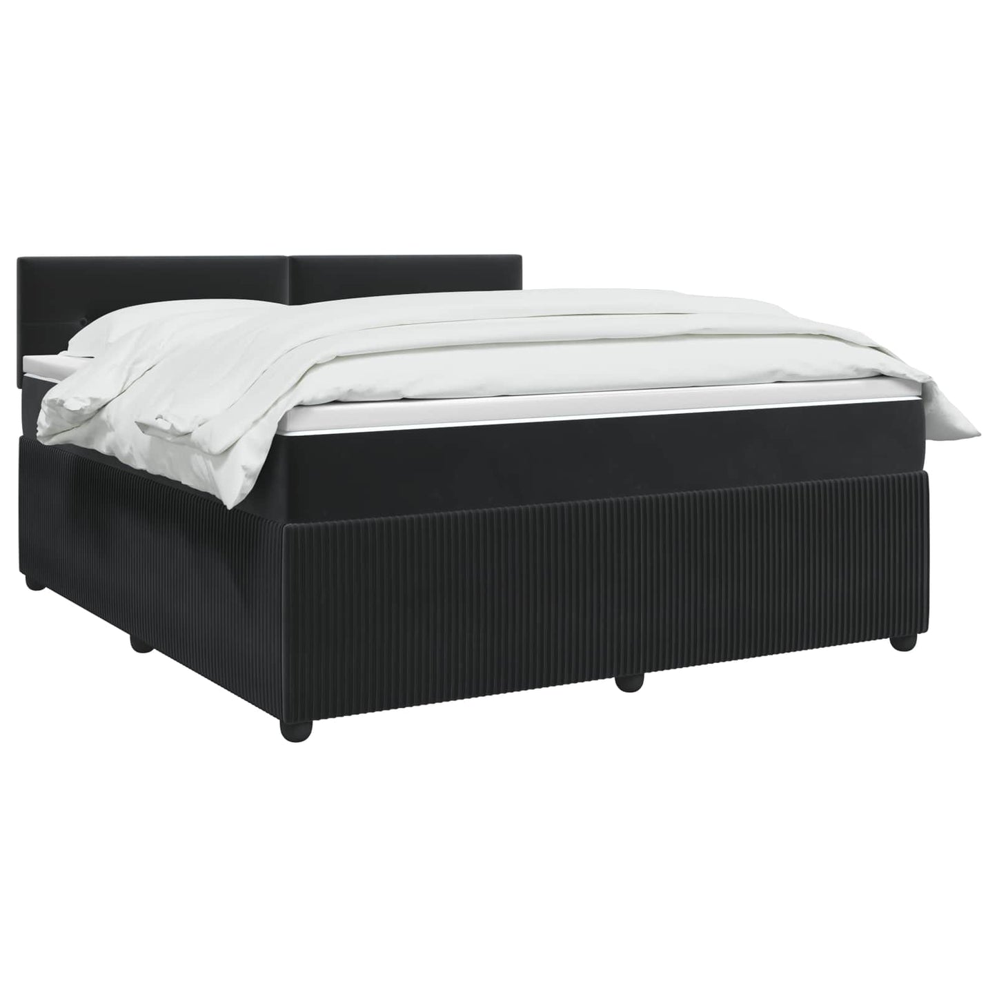 vidaXL Κρεβάτι box spring με στρώμα Μαύρο 180 x 200 cm Βελούδο