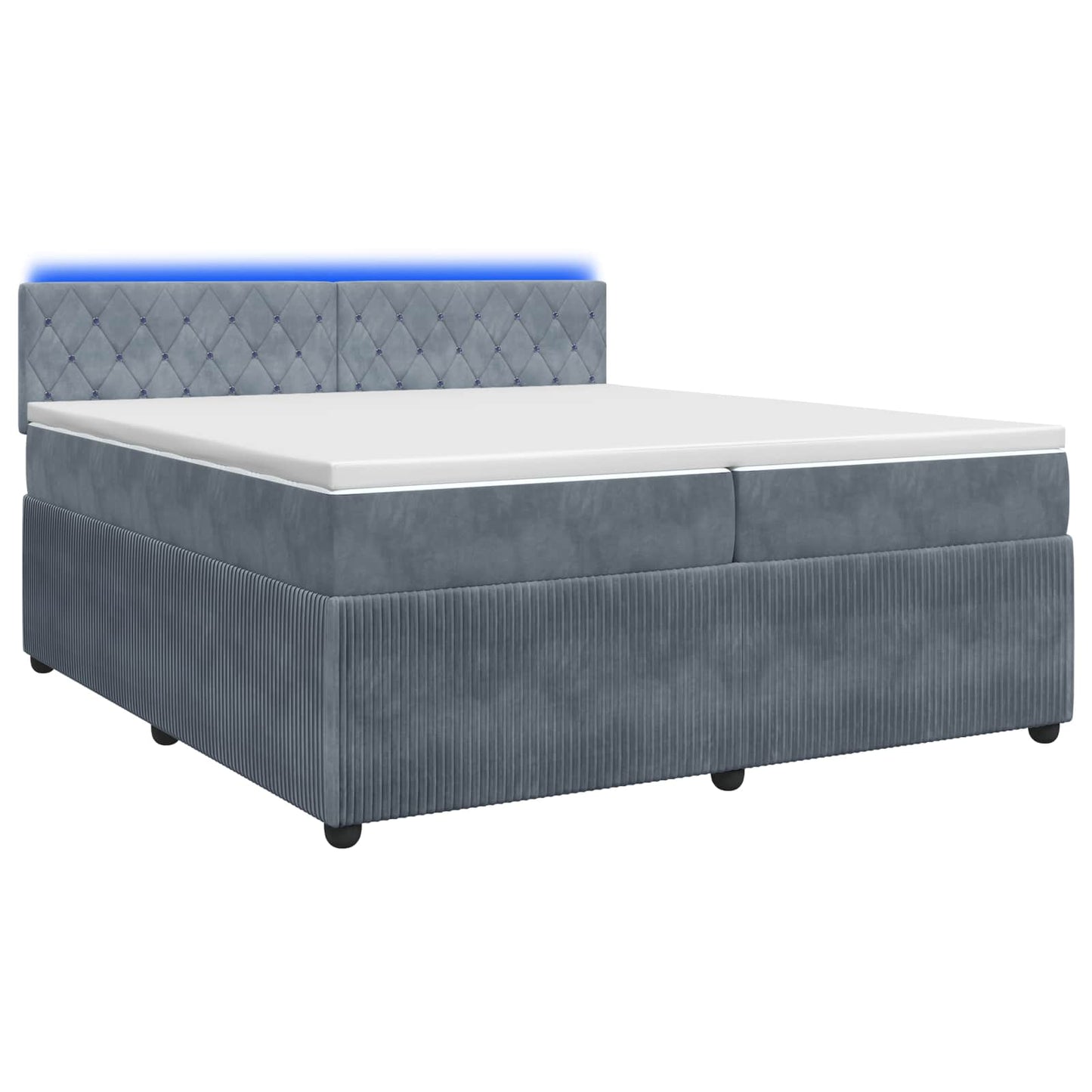 vidaXL Κρεβάτι box spring με στρώμα Σκούρο Γκρι 200 x 200 cm Βελούδο