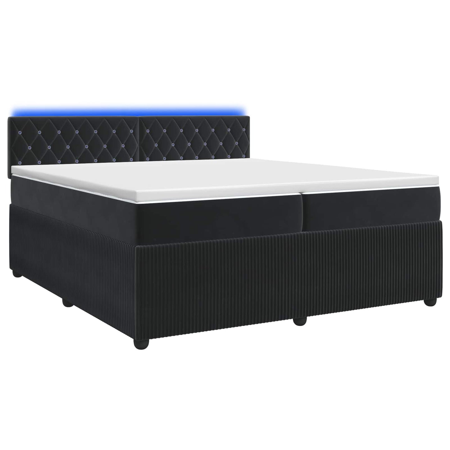 vidaXL Κρεβάτι box spring με στρώμα Μαύρο 200 x 200 cm Βελούδο