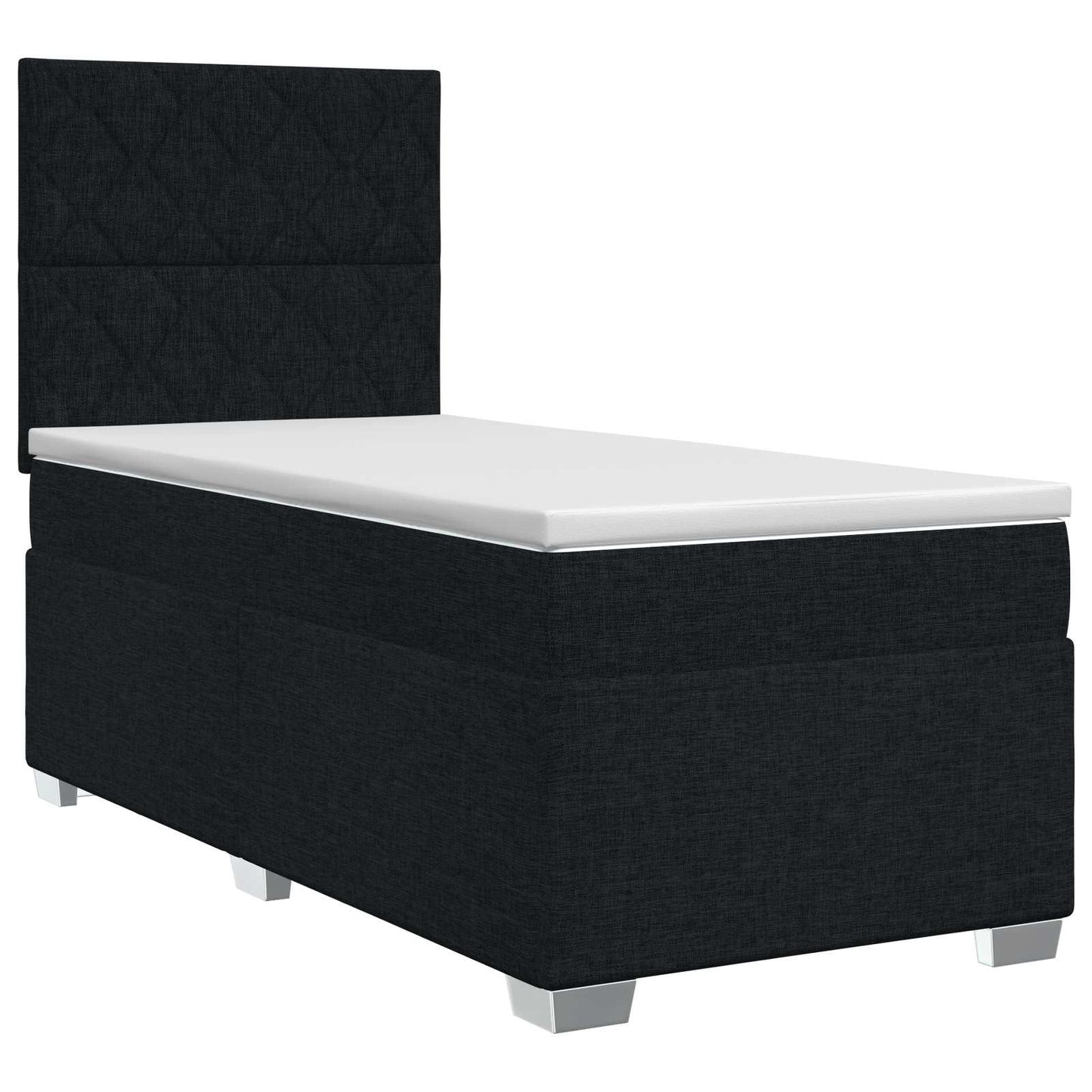 vidaXL Κρεβάτι box spring με στρώμα Μαύρο 80 x 200 cm Ύφασμα