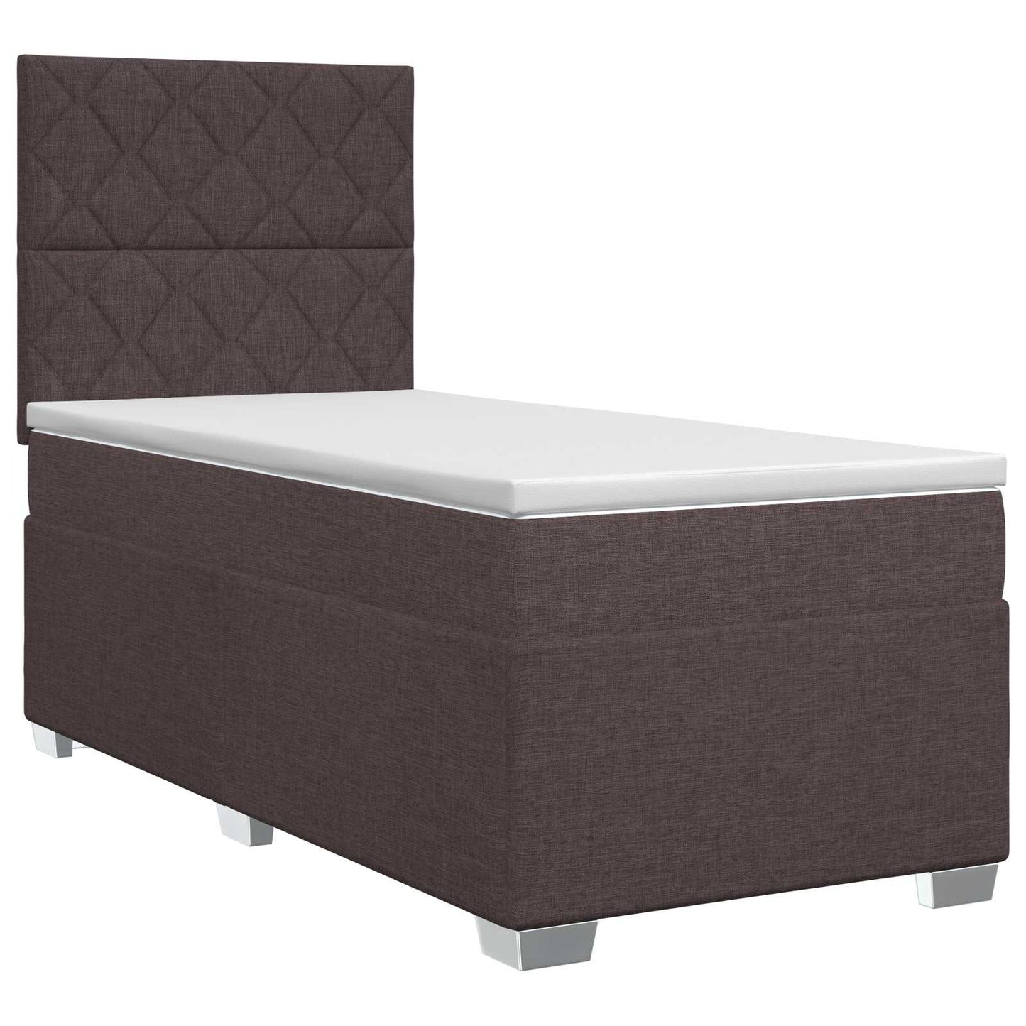 vidaXL Κρεβάτι box spring με στρώμα Σκούρο Καφέ 80 x 200 cm Ύφασμα