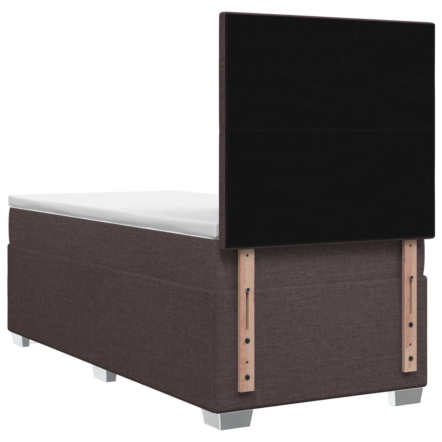 vidaXL Κρεβάτι box spring με στρώμα Σκούρο Καφέ 80 x 200 cm Ύφασμα