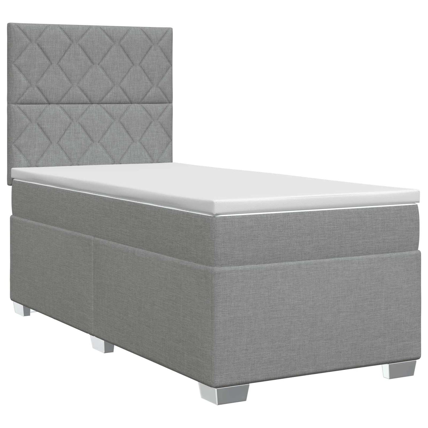 vidaXL Κρεβάτι box spring με στρώμα Ανοιχτό γκρι 90 x 190 cm Ύφασμα