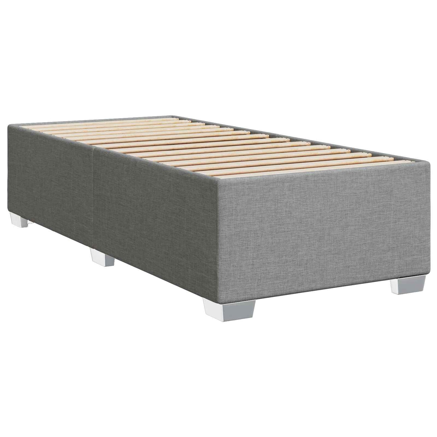 vidaXL Κρεβάτι box spring με στρώμα Ανοιχτό γκρι 90 x 190 cm Ύφασμα
