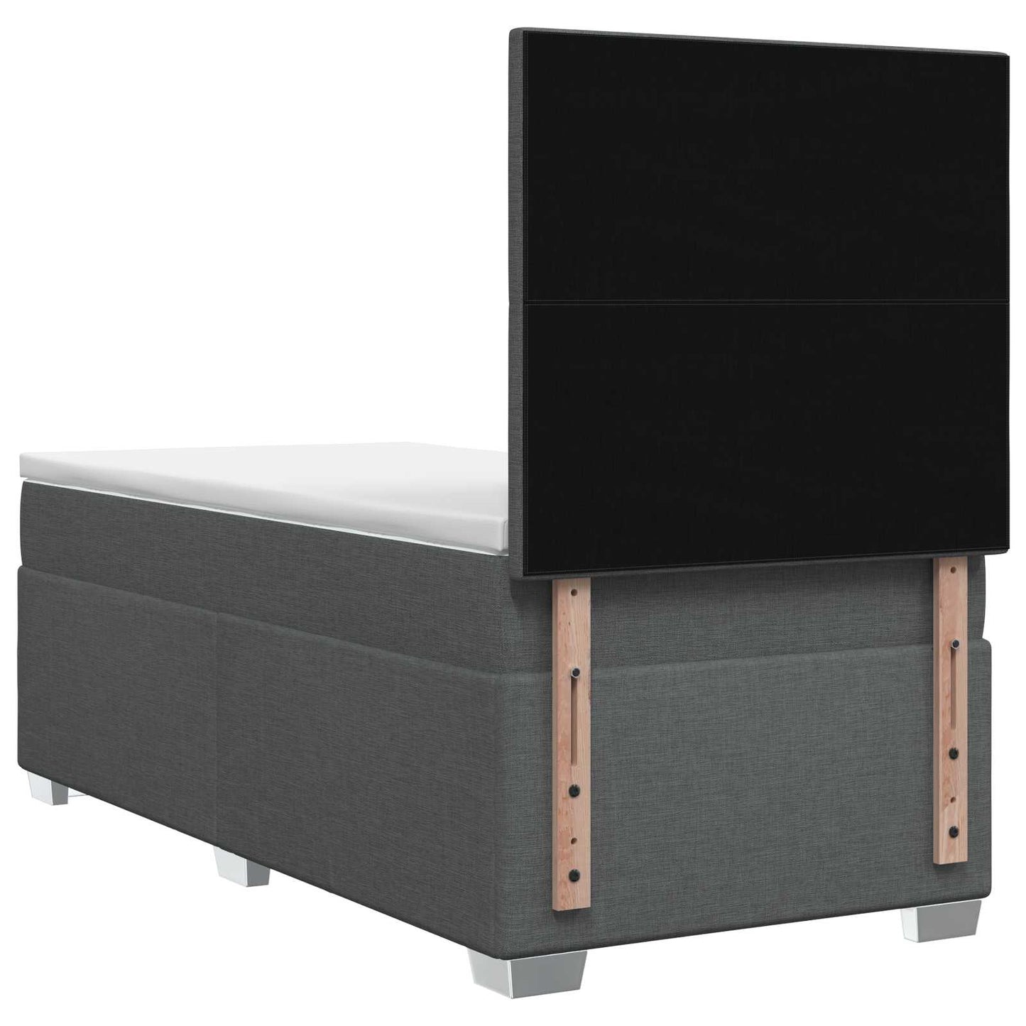 vidaXL Κρεβάτι box spring με στρώμα Σκούρο Γκρι 100 x 200 cm Ύφασμα