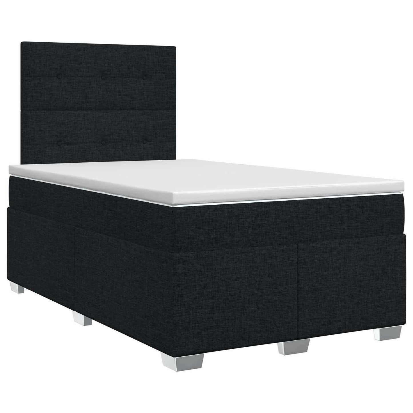vidaXL Κρεβάτι box spring με στρώμα Μαύρο 120 x 190 cm Ύφασμα