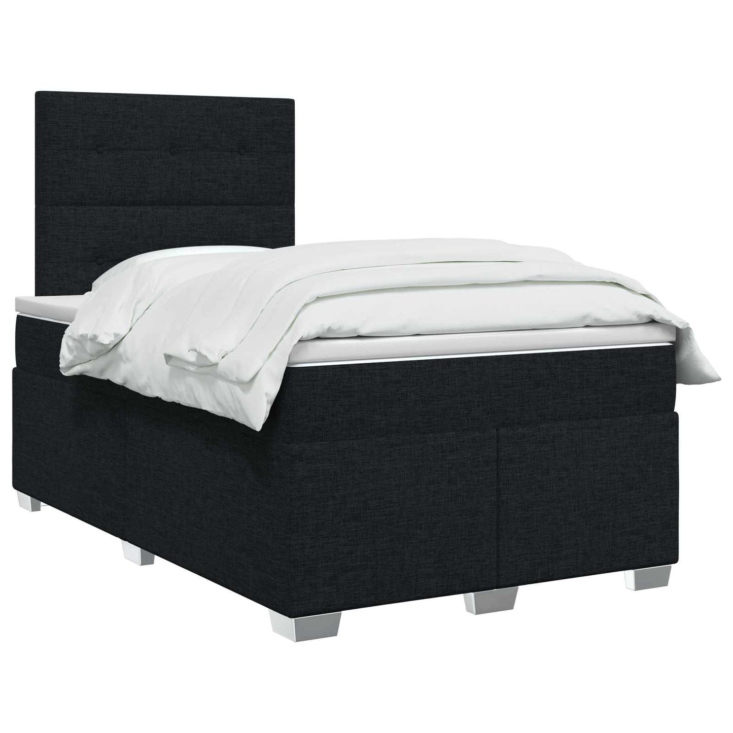 vidaXL Κρεβάτι box spring με στρώμα Μαύρο 120 x 200 cm Ύφασμα