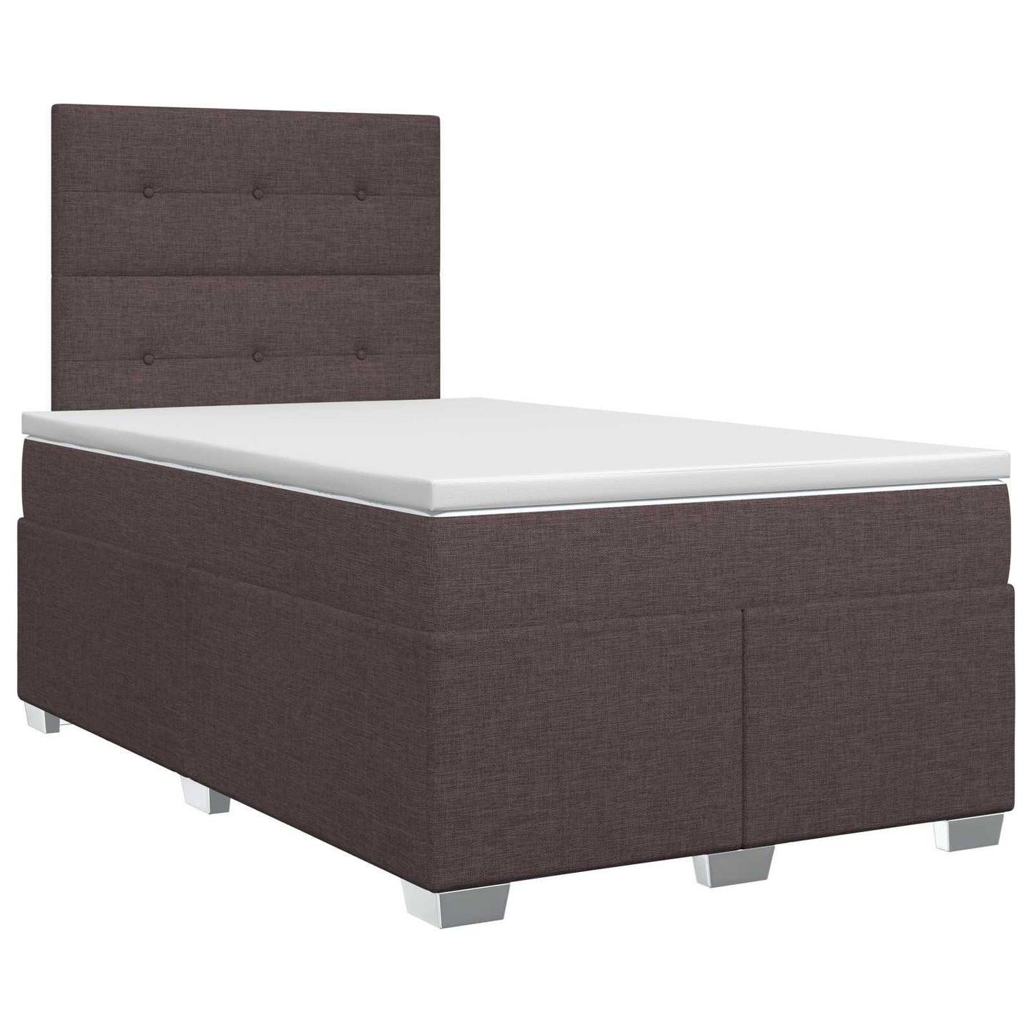 vidaXL Κρεβάτι box spring με στρώμα Σκούρο Καφέ 120 x 200 cm Ύφασμα