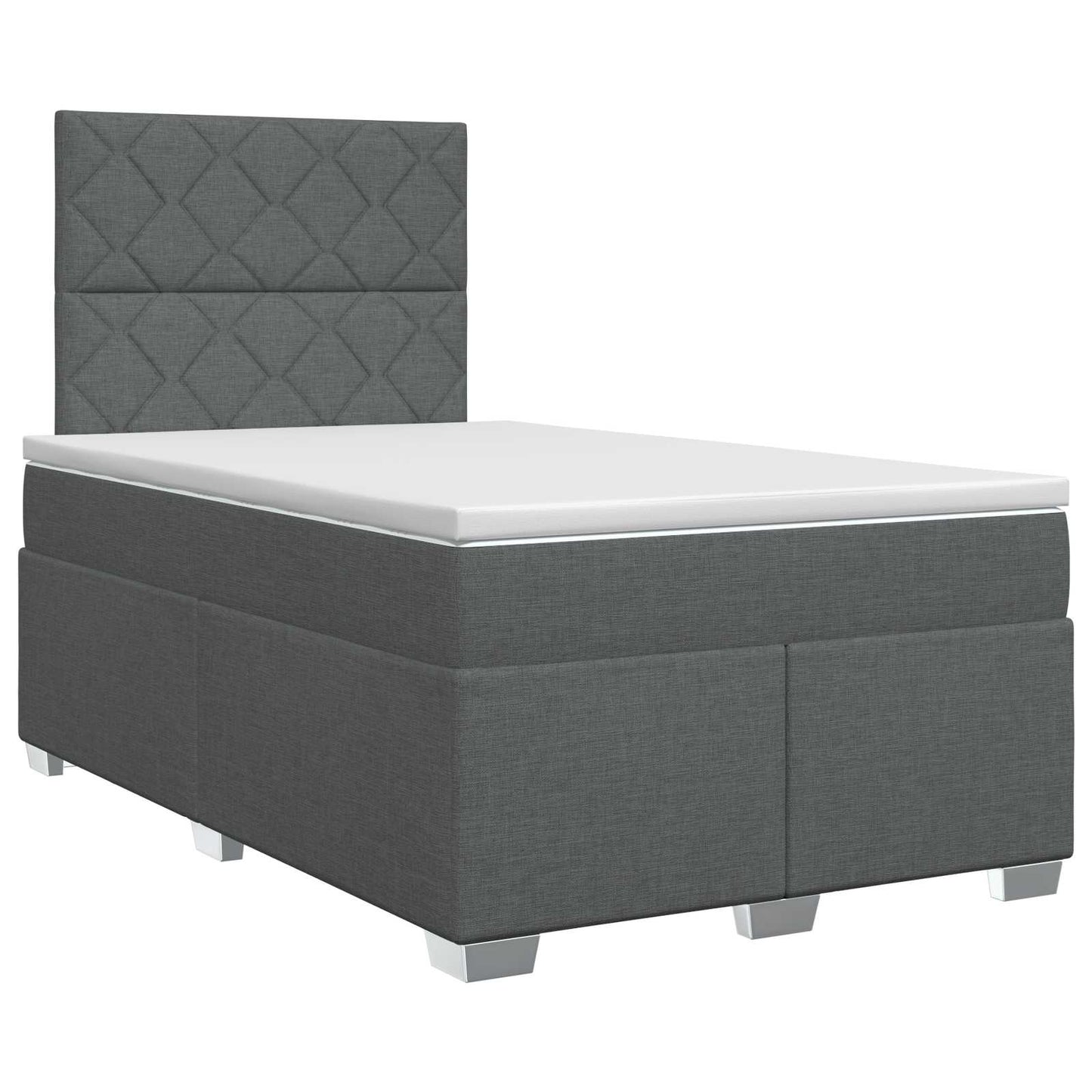 vidaXL Κρεβάτι box spring με στρώμα Σκούρο Γκρι 120 x 200 cm Ύφασμα