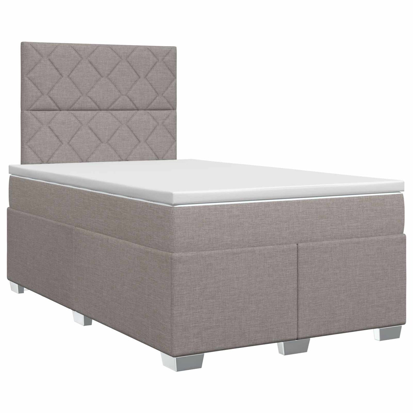 vidaXL Κρεβάτι box spring με στρώμα Taupe 120 x 200 cm Ύφασμα