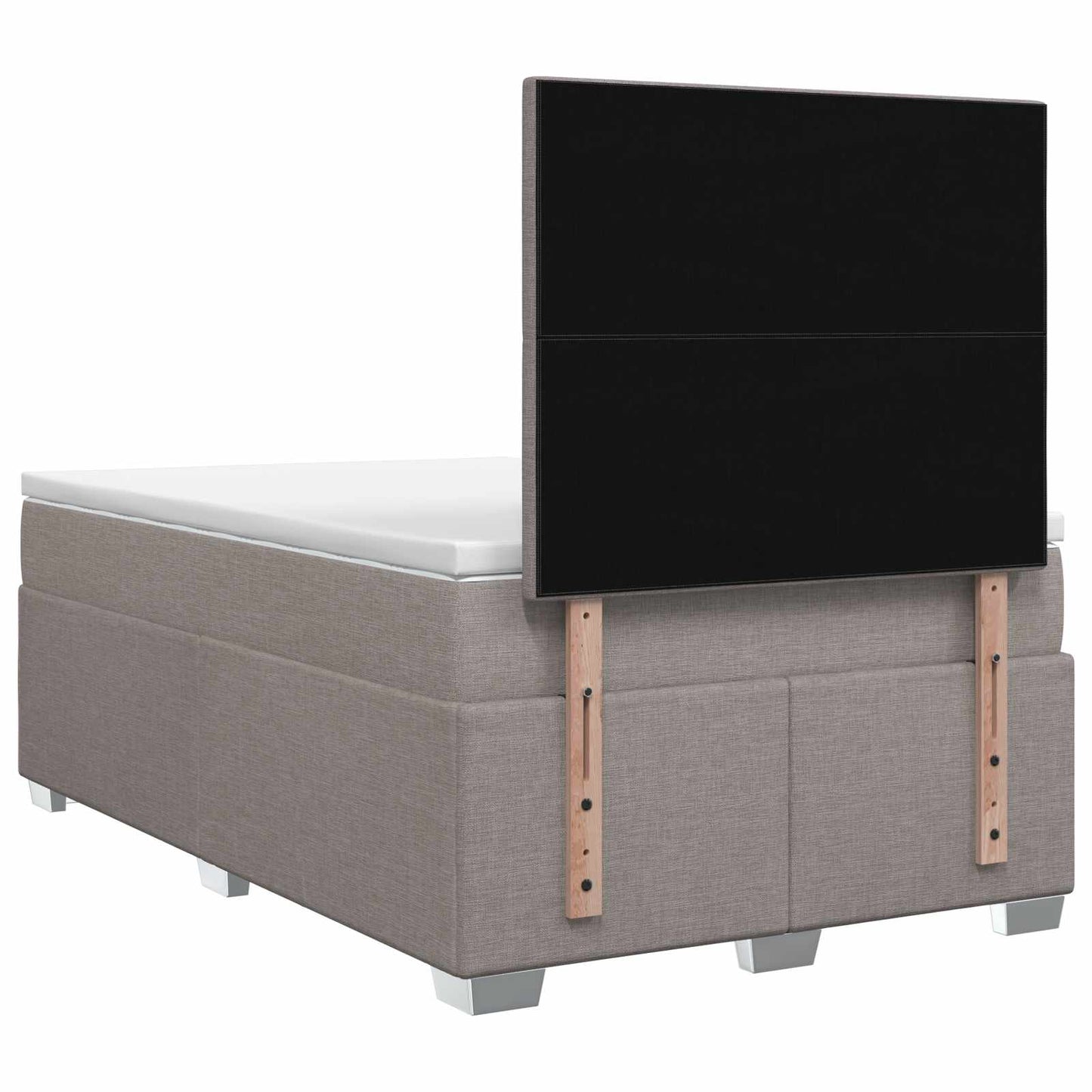 vidaXL Κρεβάτι box spring με στρώμα Taupe 120 x 200 cm Ύφασμα