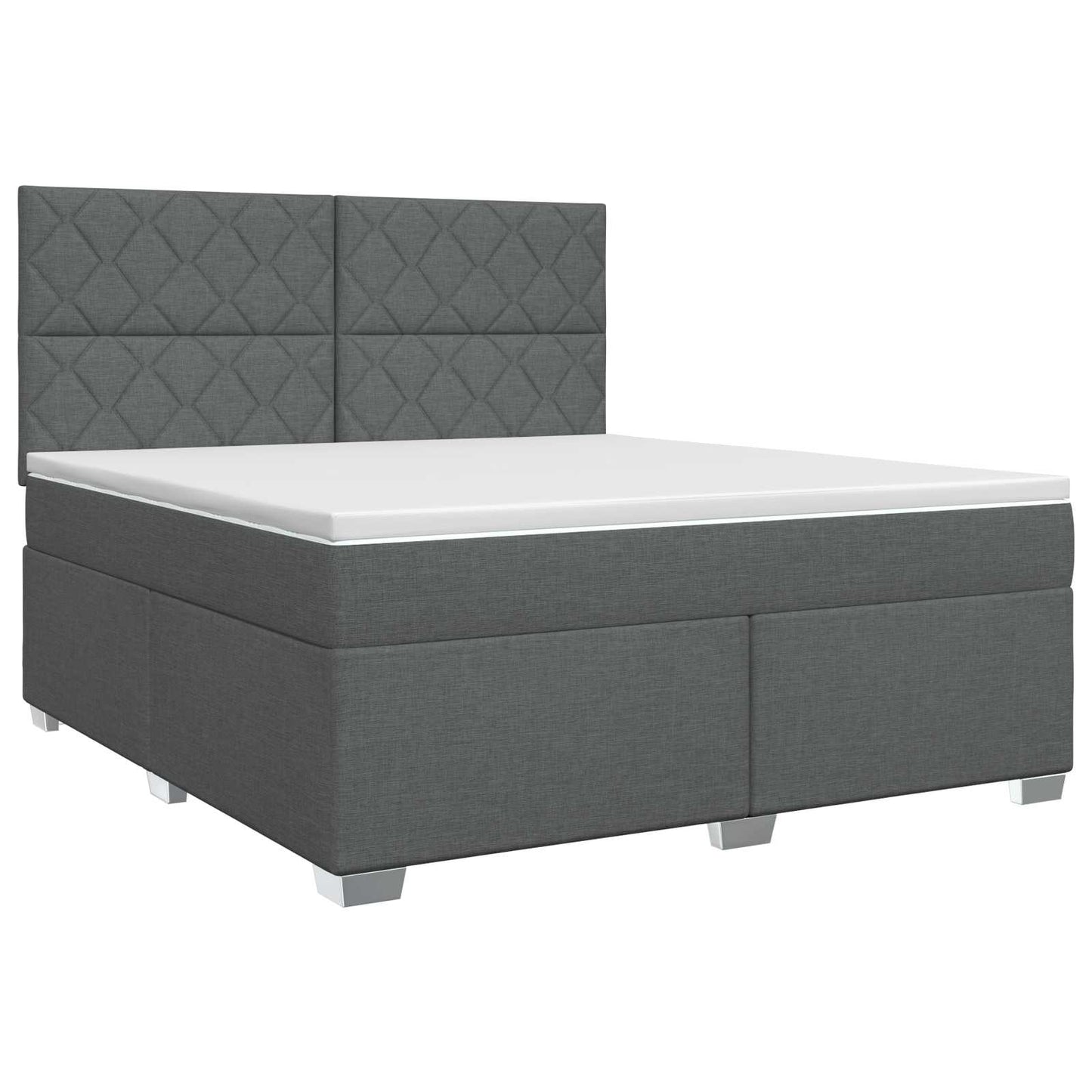 vidaXL Κρεβάτι box spring με στρώμα Σκούρο Γκρι 140 x 190 cm Ύφασμα
