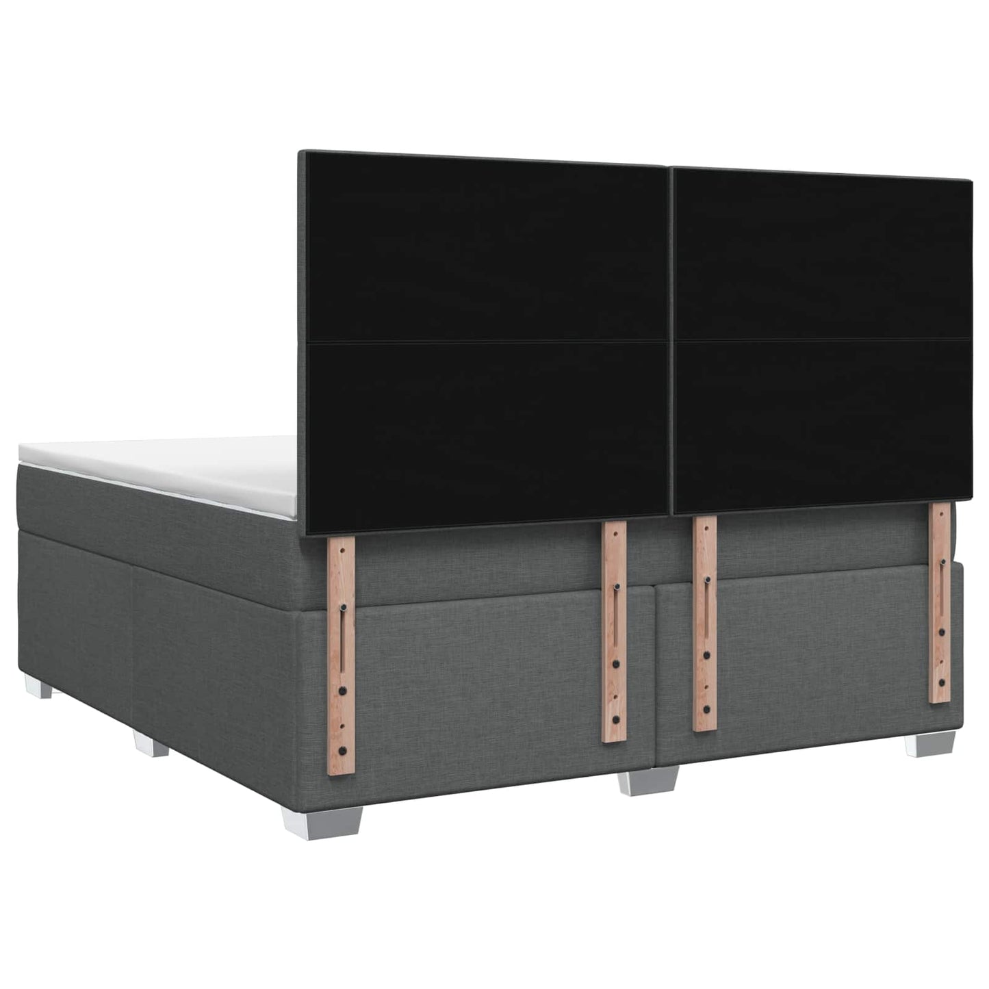 vidaXL Κρεβάτι box spring με στρώμα Σκούρο Γκρι 140 x 190 cm Ύφασμα