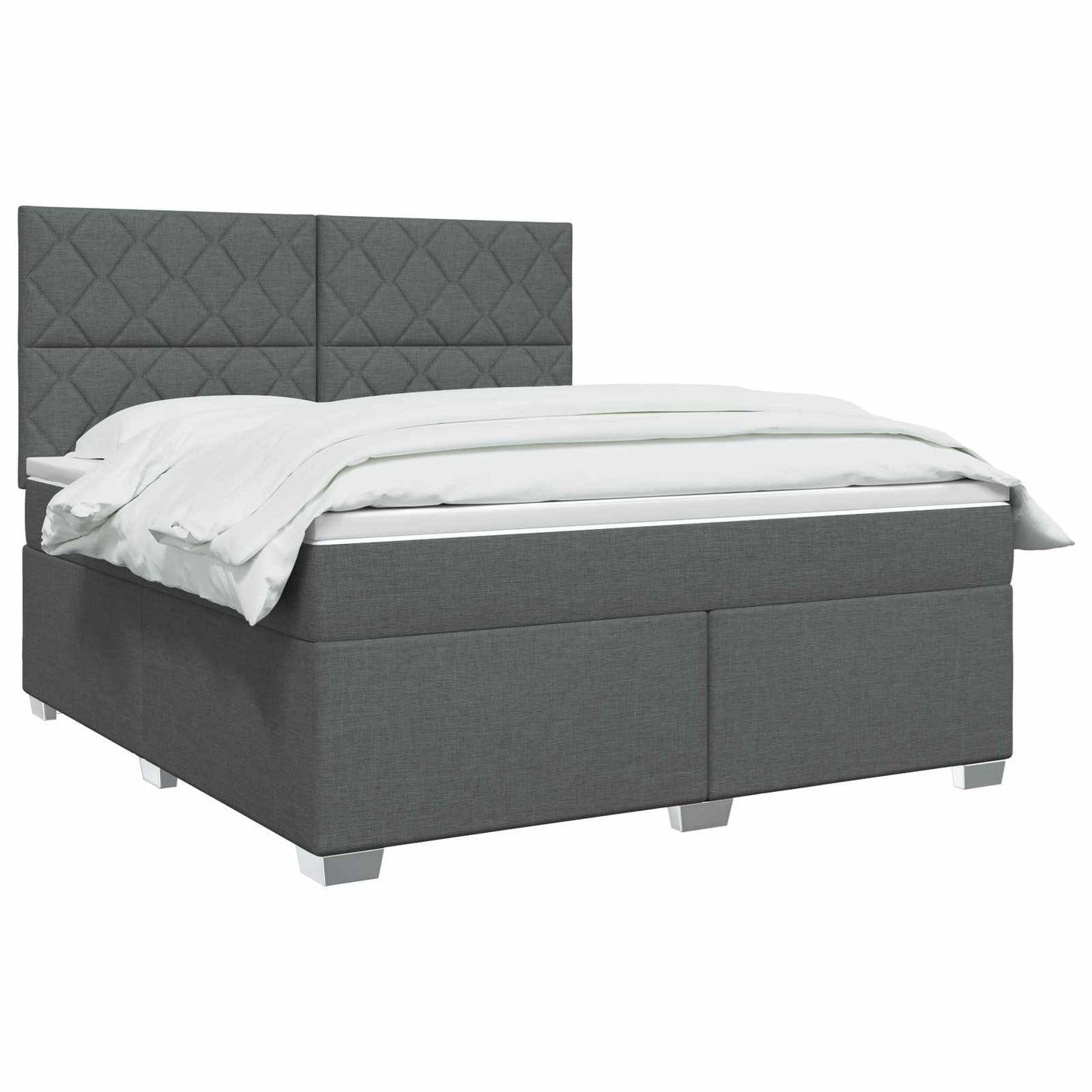 vidaXL Κρεβάτι box spring με στρώμα Σκούρο Γκρι 140 x 190 cm Ύφασμα