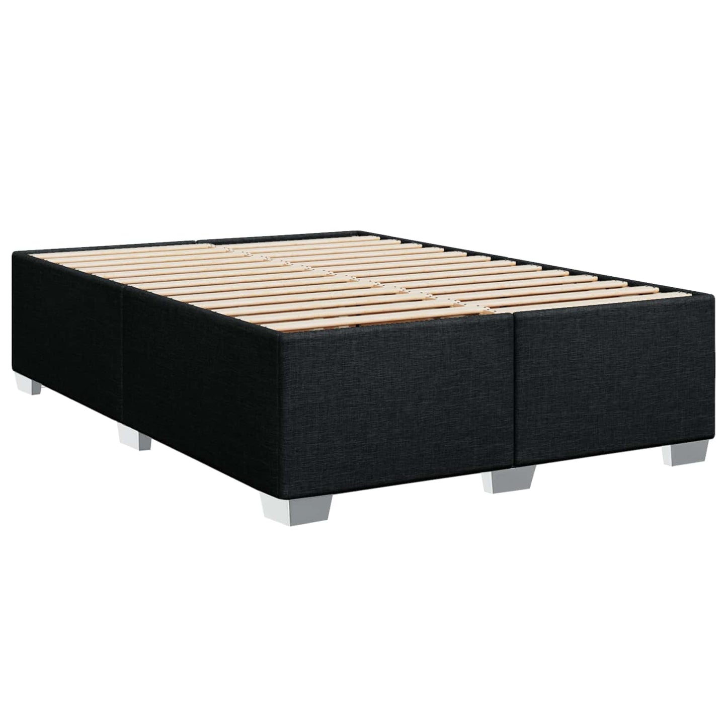 vidaXL Κρεβάτι box spring με στρώμα Μαύρο 140 x 190 cm Ύφασμα