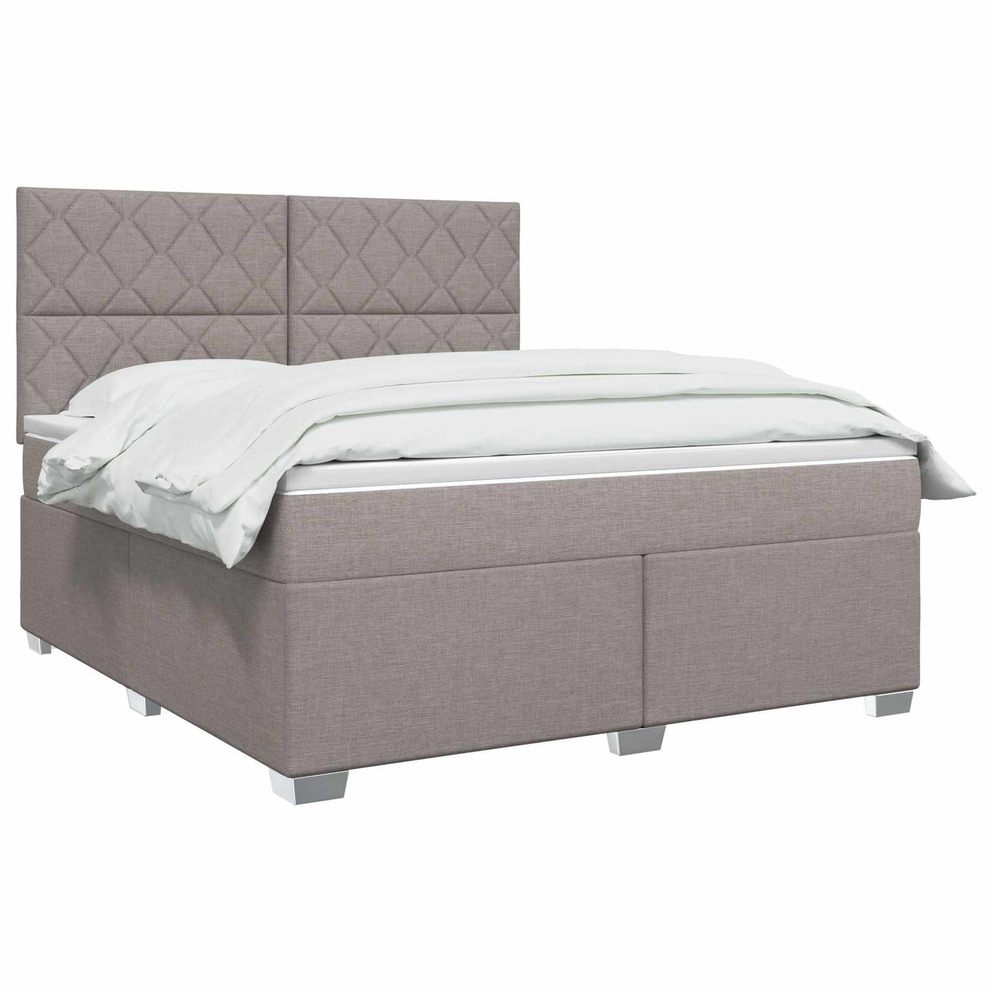 vidaXL Κρεβάτι box spring με στρώμα Taupe 140 x 190 cm Ύφασμα