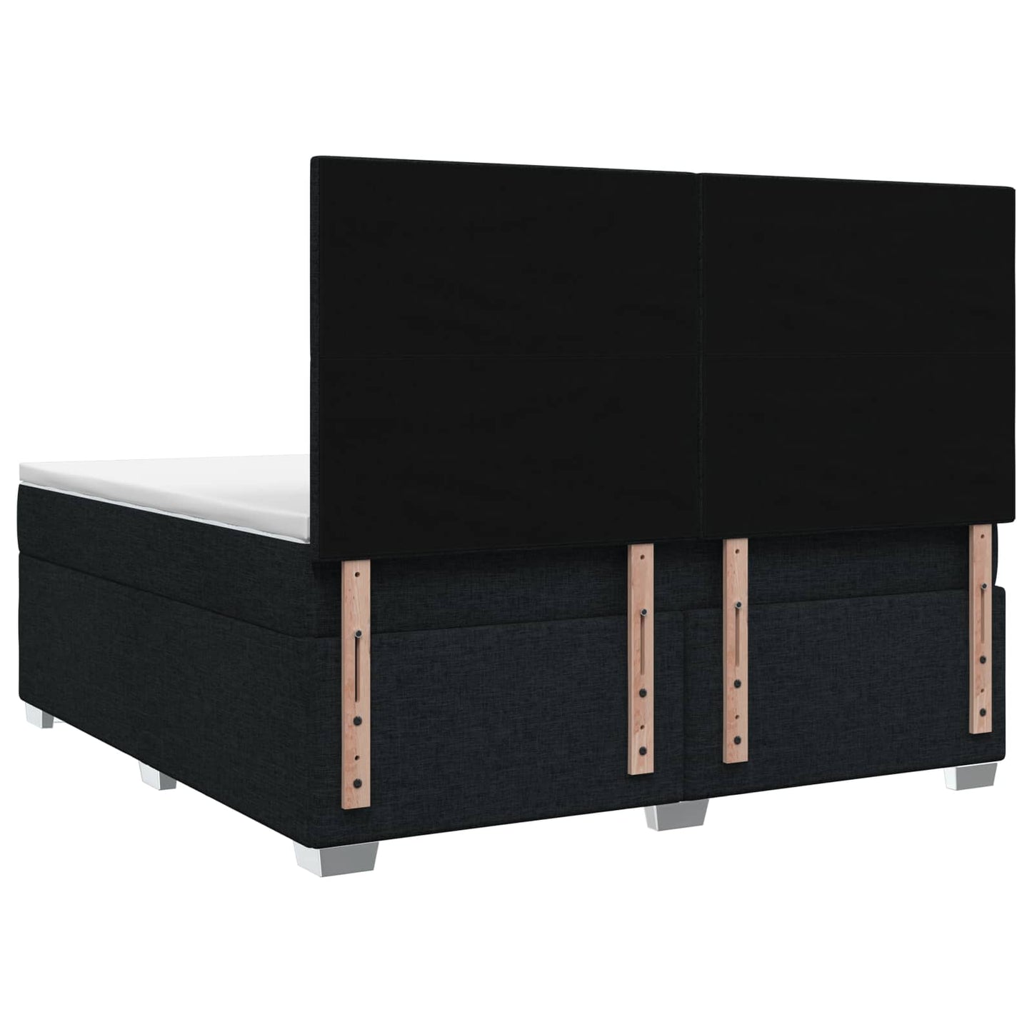 vidaXL Κρεβάτι box spring με στρώμα Μαύρο 160 x 200 cm Ύφασμα