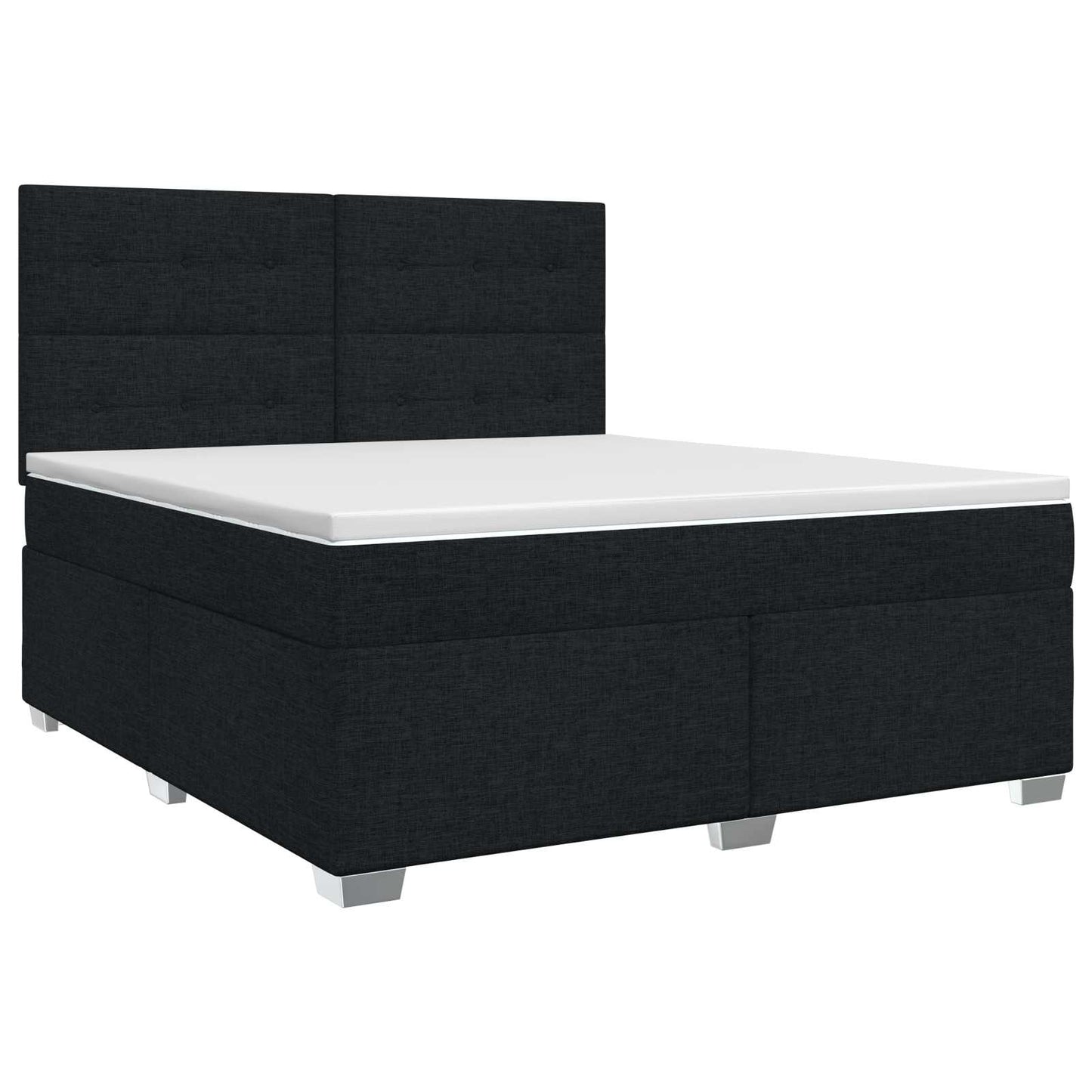 vidaXL Κρεβάτι box spring με στρώμα Μαύρο 180 x 200 cm Ύφασμα