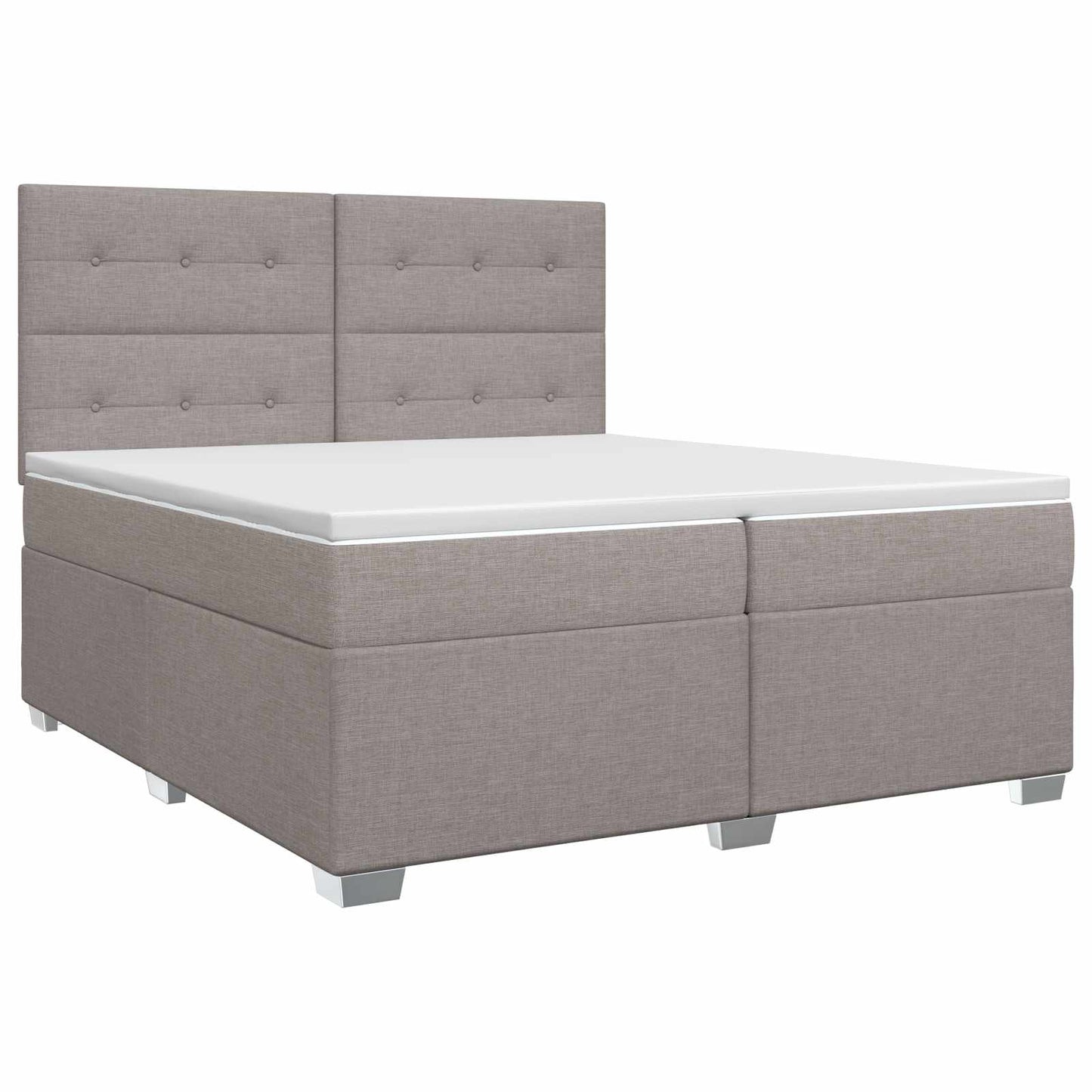 vidaXL Κρεβάτι box spring με στρώμα Taupe 200 x 200 cm Ύφασμα