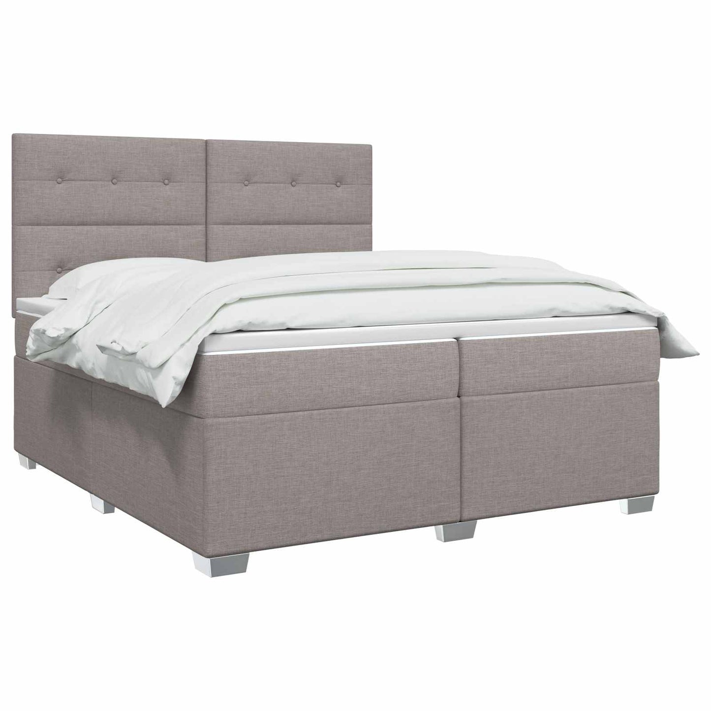 vidaXL Κρεβάτι box spring με στρώμα Taupe 200 x 200 cm Ύφασμα