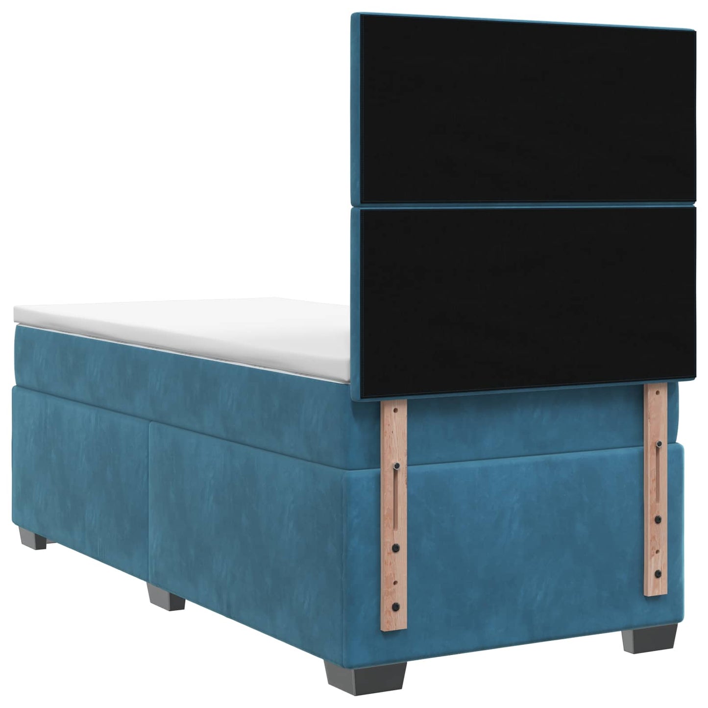 vidaXL Κρεβάτι box spring με στρώμα Μπλε 90 x 190 cm Βελούδο