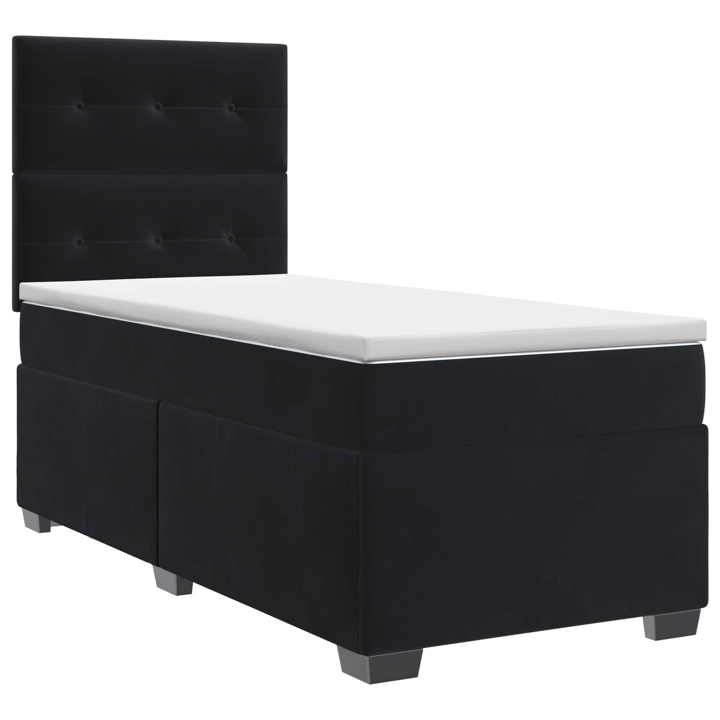vidaXL Κρεβάτι box spring με στρώμα Μαύρο 90 x 200 cm Βελούδο