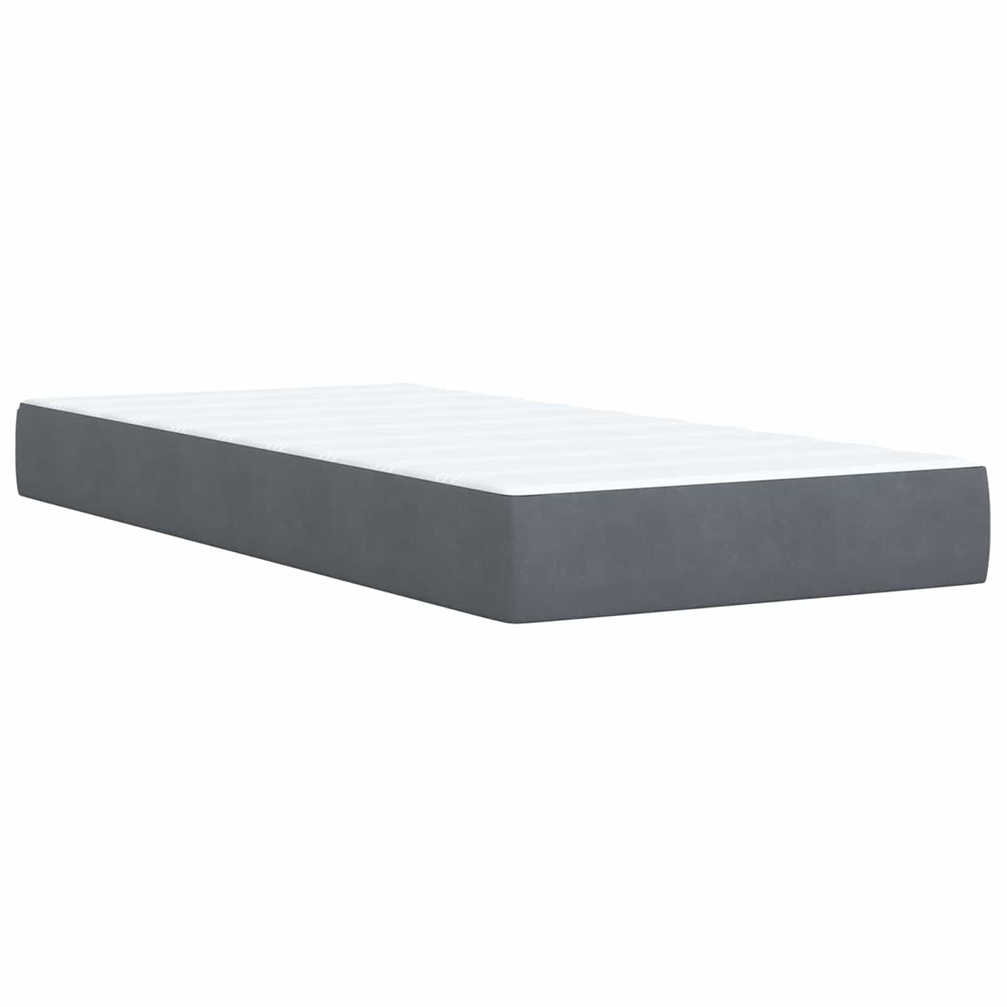 vidaXL Κρεβάτι box spring με στρώμα Σκούρο Γκρι 100 x 200 cm Βελούδο