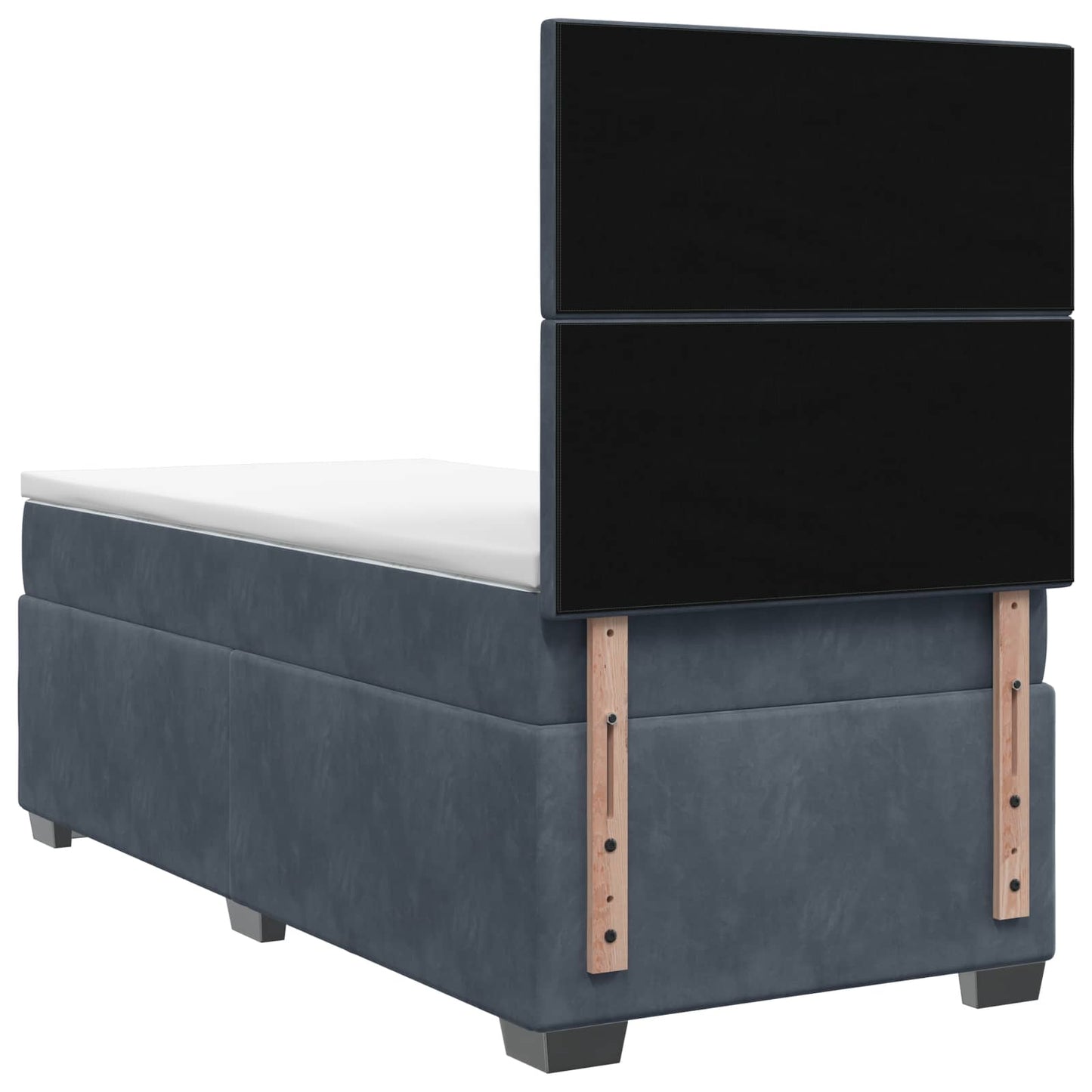vidaXL Κρεβάτι box spring με στρώμα Σκούρο Γκρι 100 x 200 cm Βελούδο
