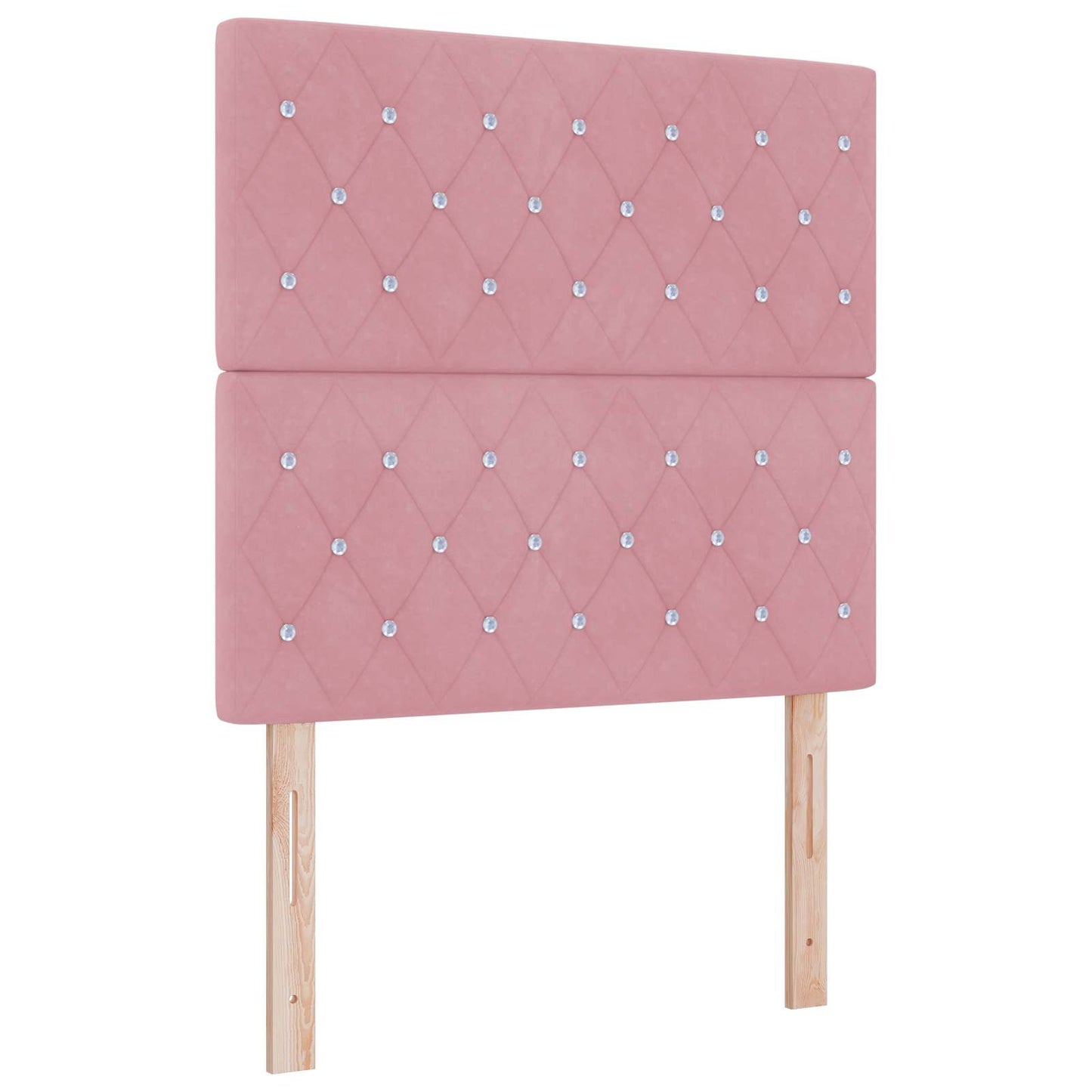 vidaXL Κρεβάτι box spring με στρώμα Ροζ 100 x 200 cm Βελούδο