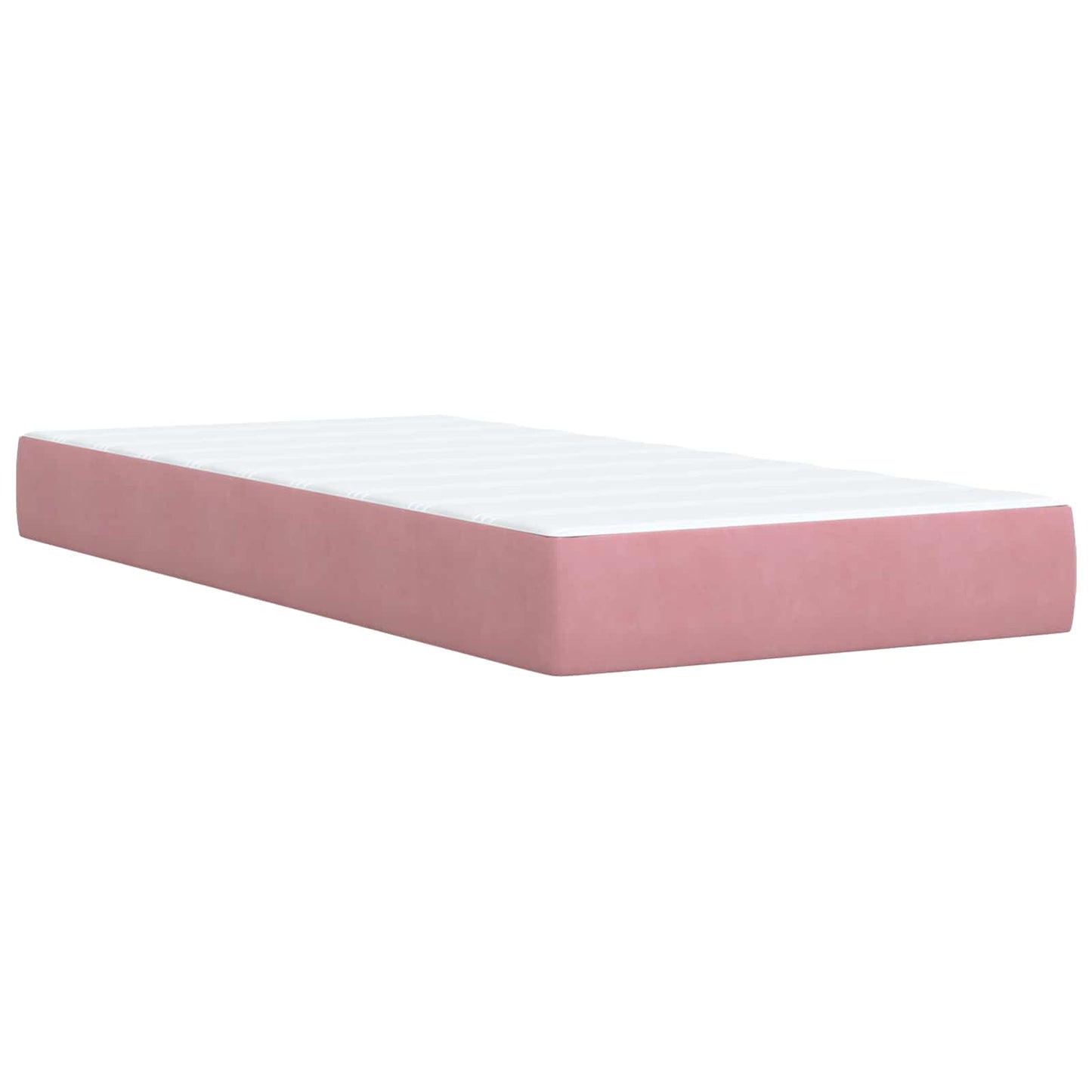 vidaXL Κρεβάτι box spring με στρώμα Ροζ 100 x 200 cm Βελούδο