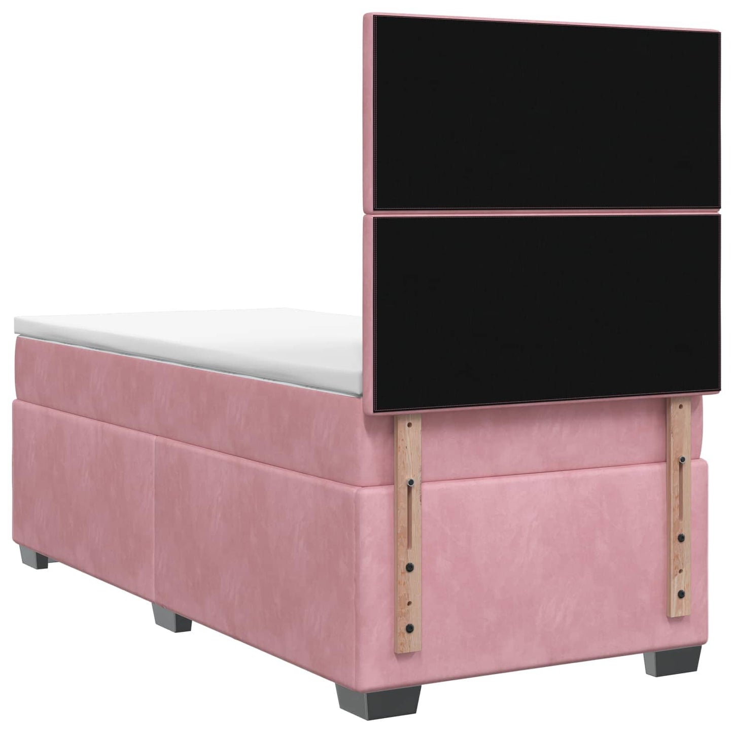 vidaXL Κρεβάτι box spring με στρώμα Ροζ 100 x 200 cm Βελούδο