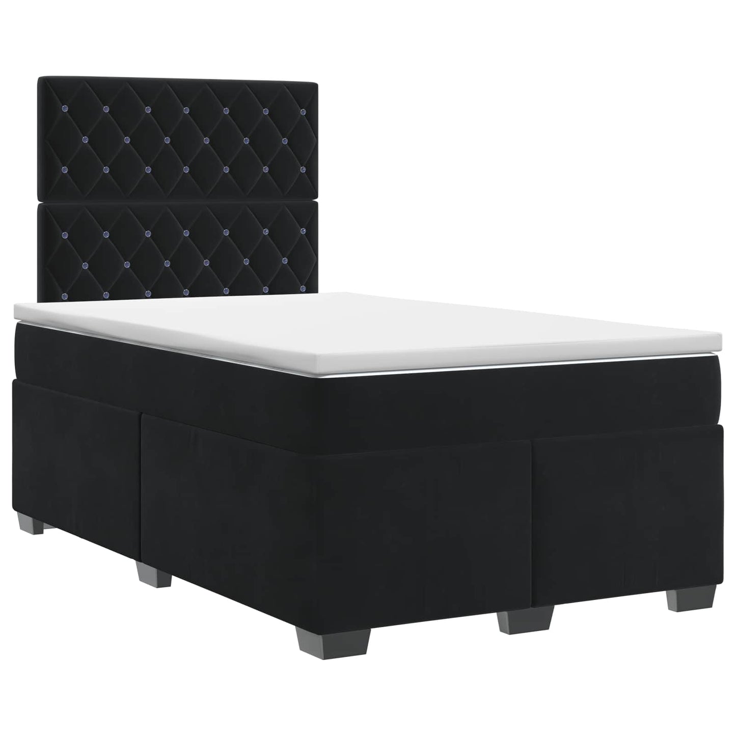 vidaXL Κρεβάτι box spring με στρώμα Μαύρο 120 x 200 cm Βελούδο