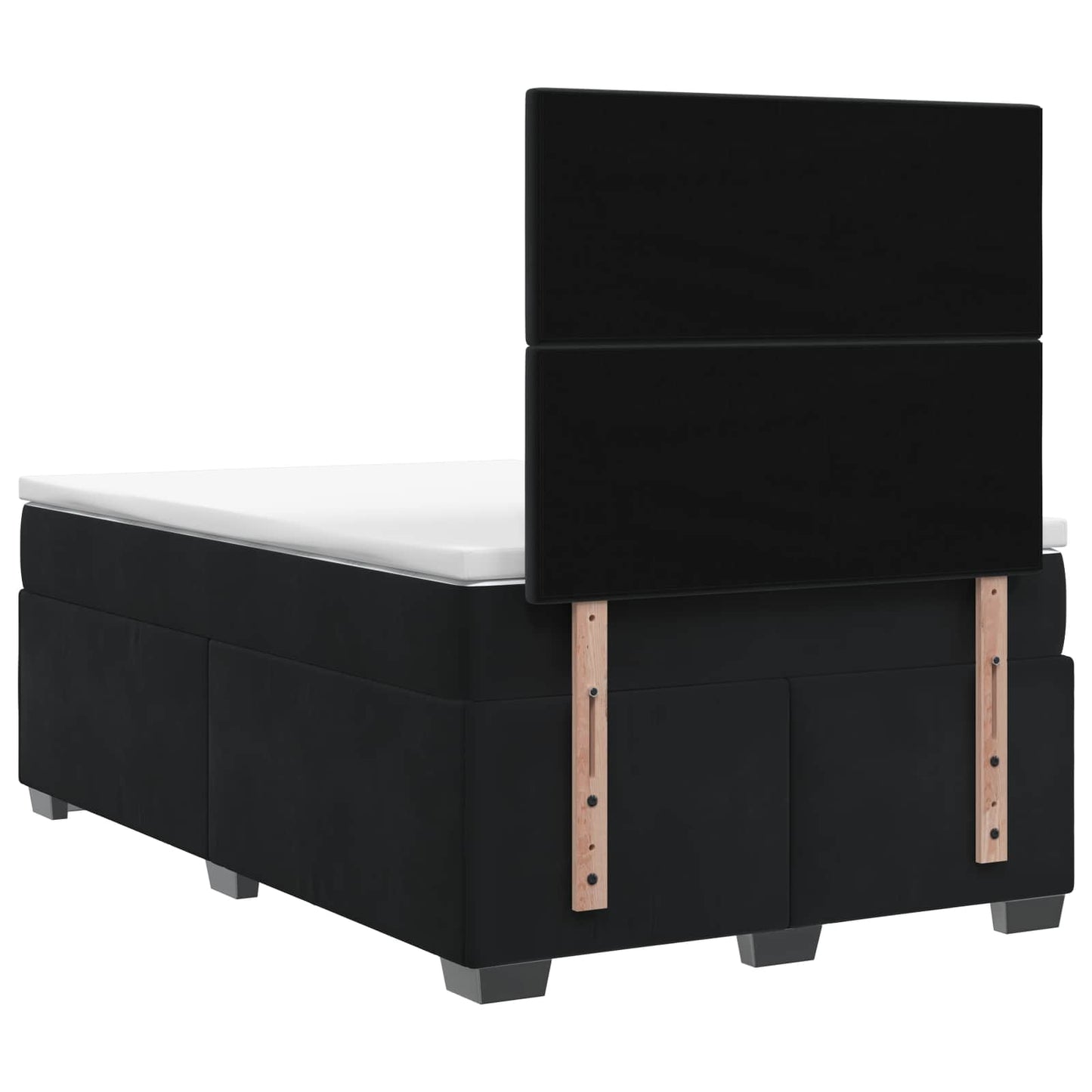vidaXL Κρεβάτι box spring με στρώμα Μαύρο 120 x 200 cm Βελούδο