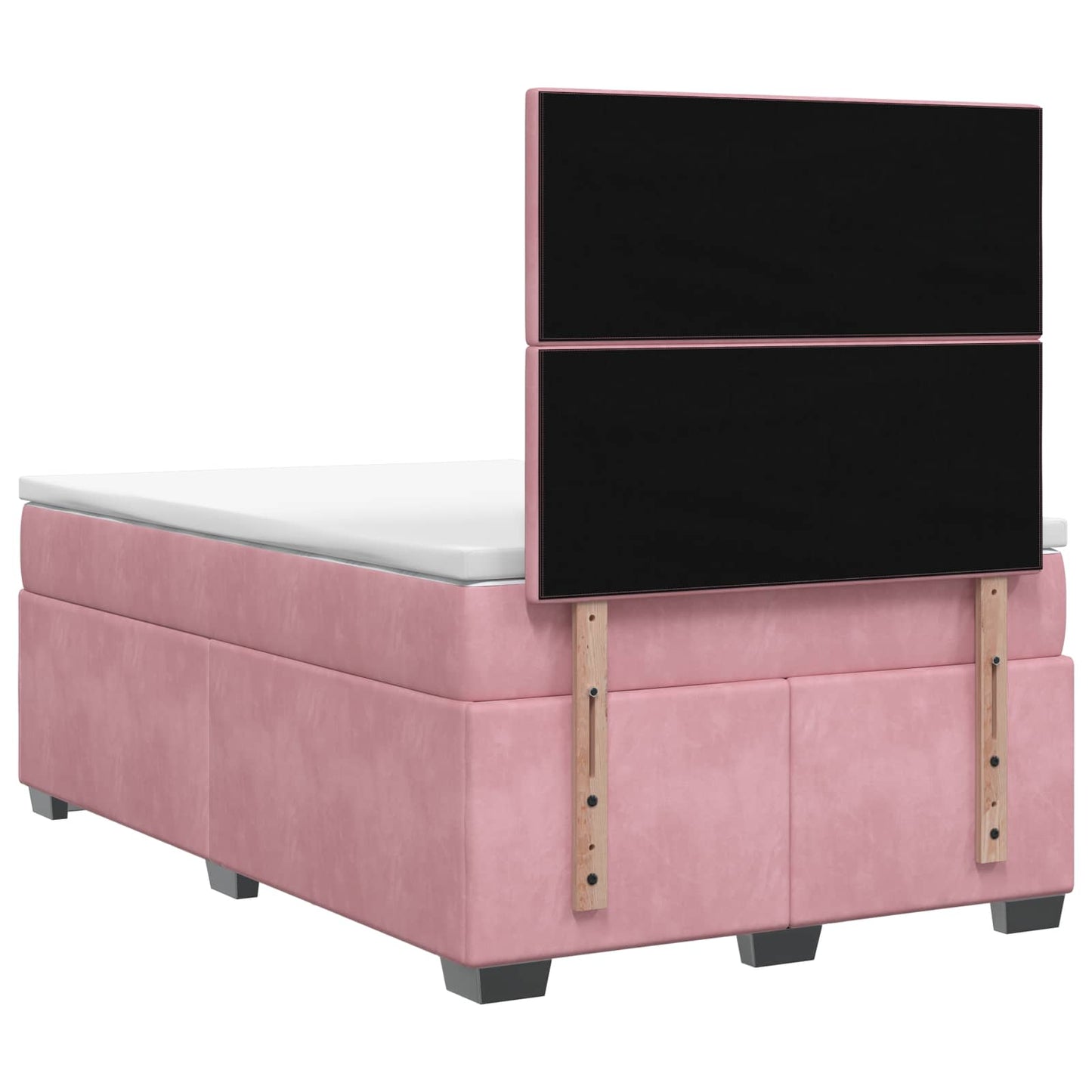 vidaXL Κρεβάτι box spring με στρώμα Ροζ 120 x 200 cm Βελούδο