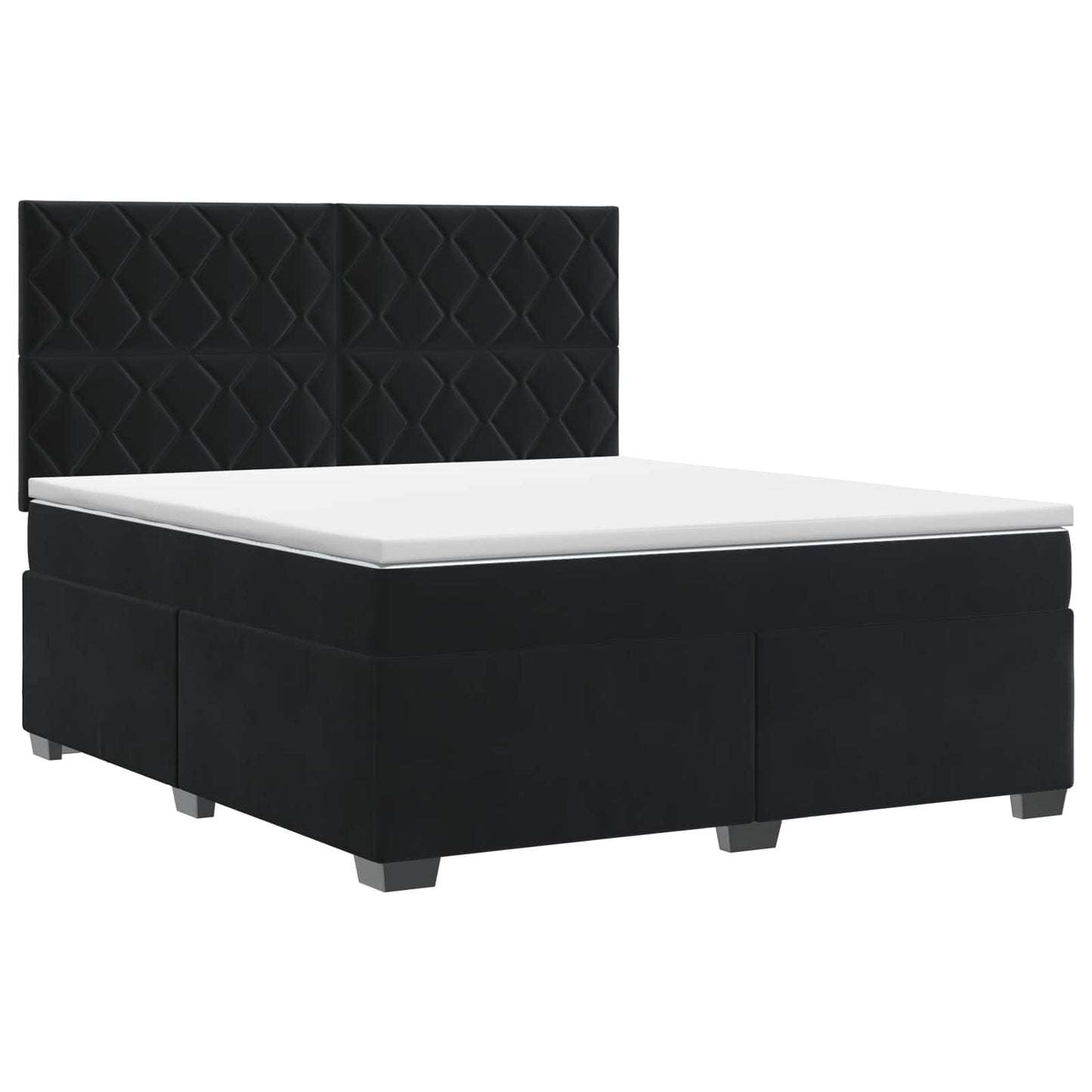 vidaXL Κρεβάτι box spring με στρώμα Μαύρο 140 x 190 cm Βελούδο