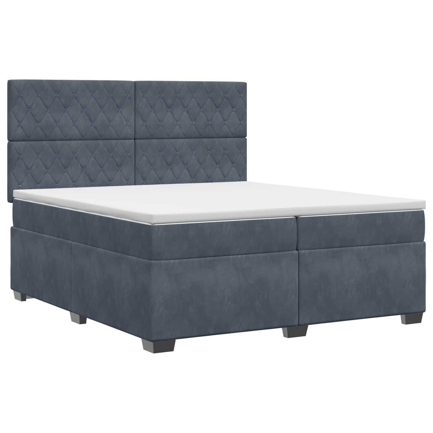 vidaXL Κρεβάτι box spring με στρώμα Σκούρο Γκρι 200 x 200 cm Βελούδο
