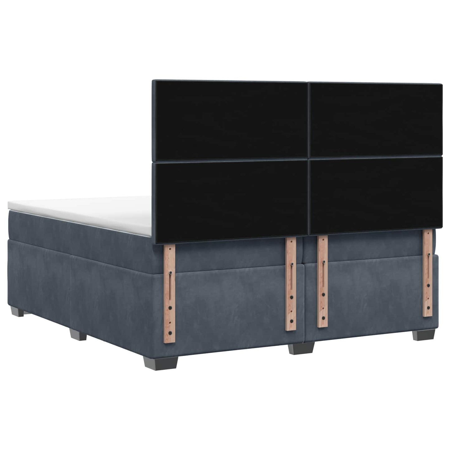 vidaXL Κρεβάτι box spring με στρώμα Σκούρο Γκρι 200 x 200 cm Βελούδο