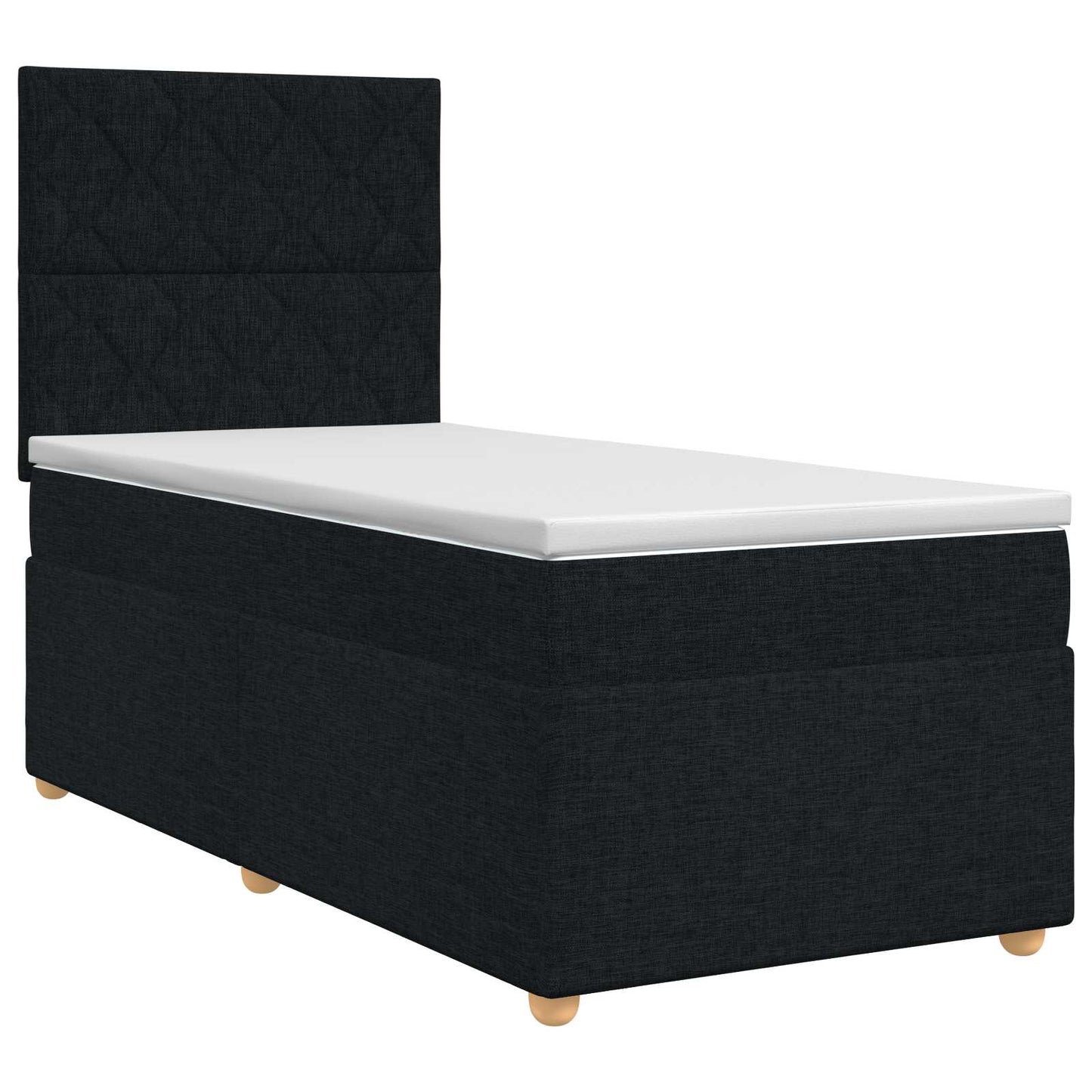 vidaXL Κρεβάτι box spring με στρώμα Μαύρο 80 x 200 cm Ύφασμα