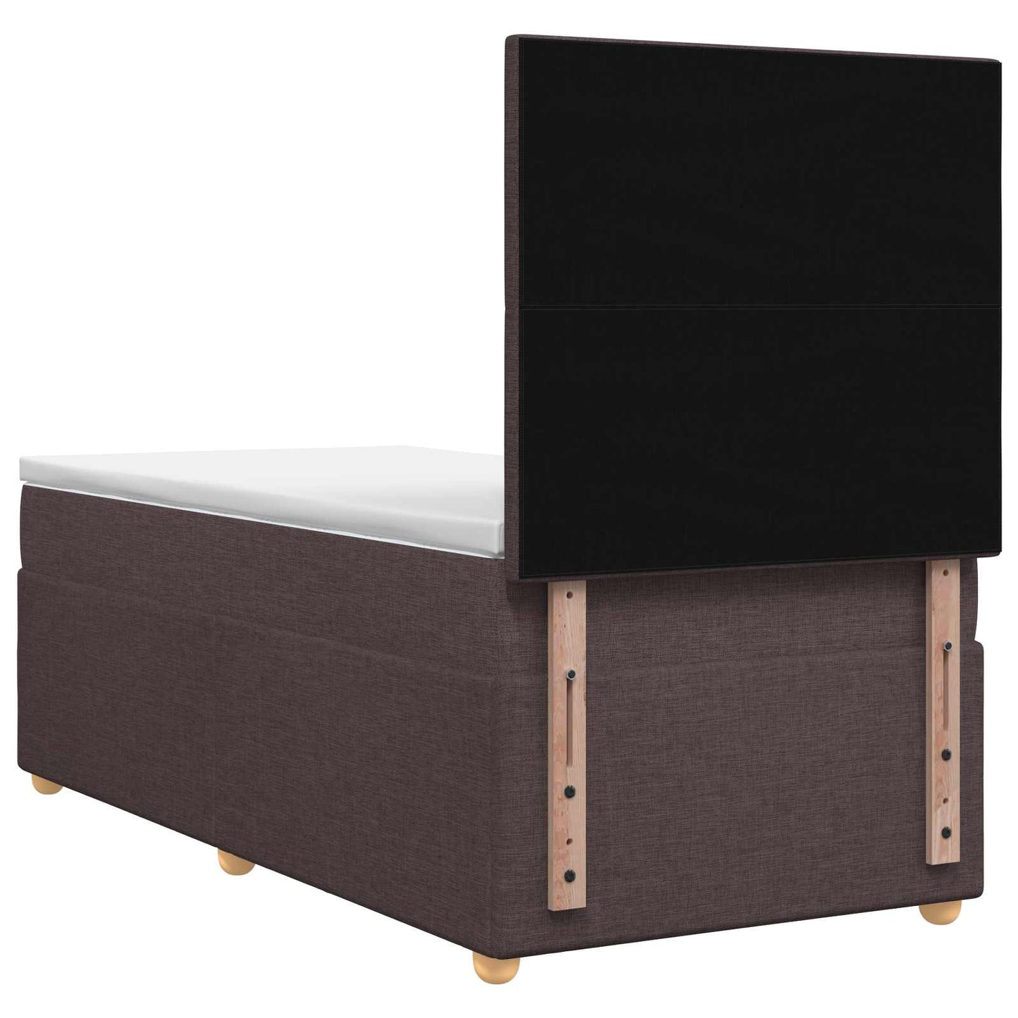 vidaXL Κρεβάτι box spring με στρώμα Σκούρο Καφέ 80 x 200 cm Ύφασμα