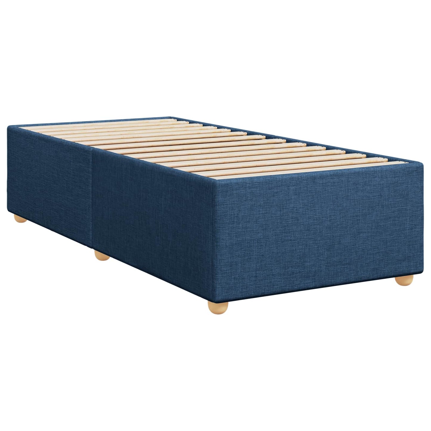 vidaXL Κρεβάτι box spring με στρώμα Μπλε 80 x 200 cm Ύφασμα