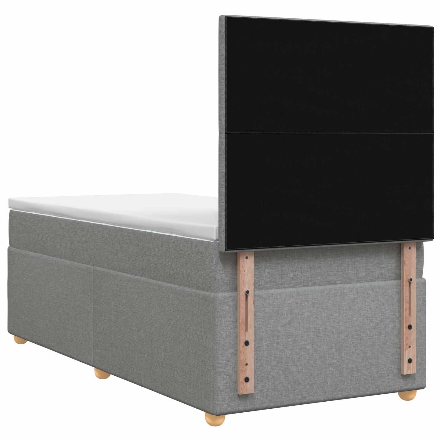 vidaXL Κρεβάτι box spring με στρώμα Ανοιχτό γκρι 90 x 190 cm Ύφασμα