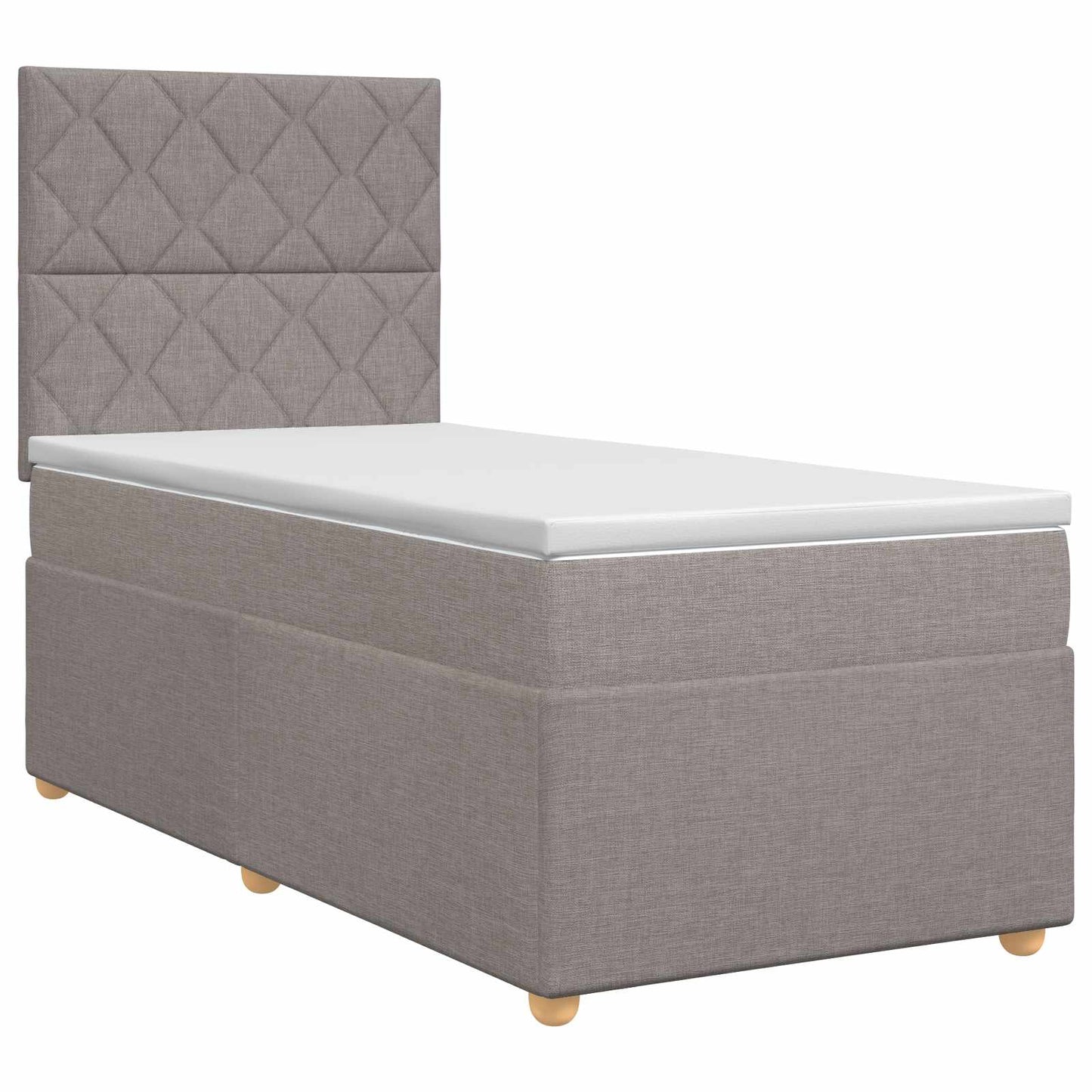 vidaXL Κρεβάτι box spring με στρώμα Taupe 90 x 190 cm Ύφασμα