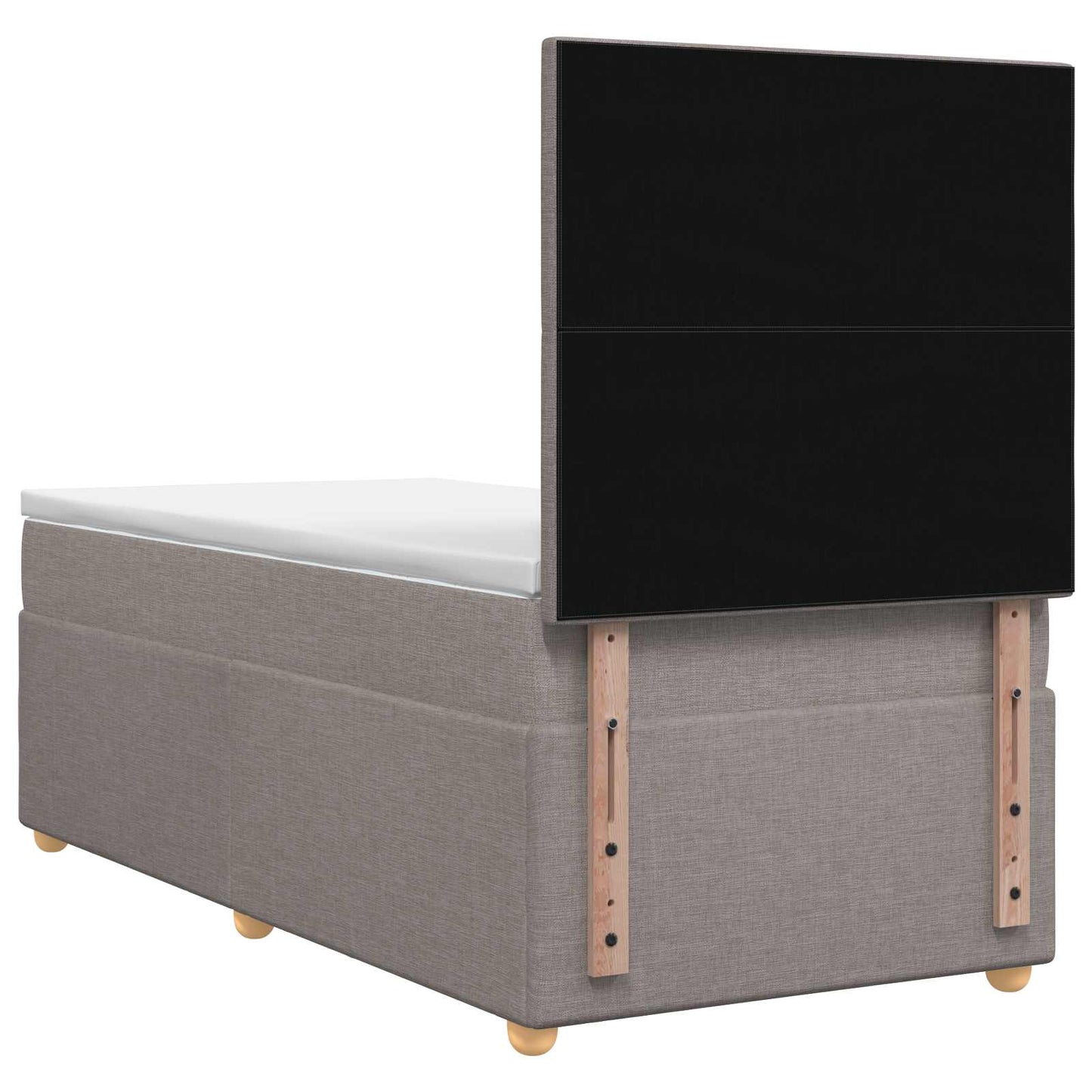 vidaXL Κρεβάτι box spring με στρώμα Taupe 90 x 190 cm Ύφασμα