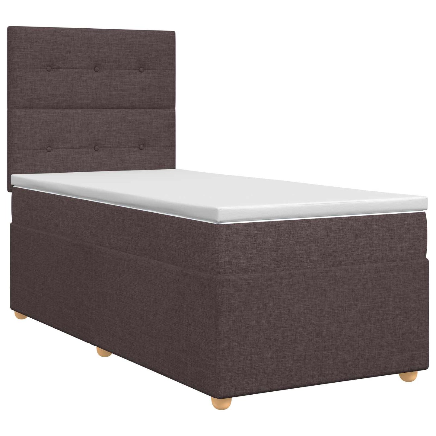 vidaXL Κρεβάτι box spring με στρώμα Σκούρο Καφέ 90 x 200 cm Ύφασμα
