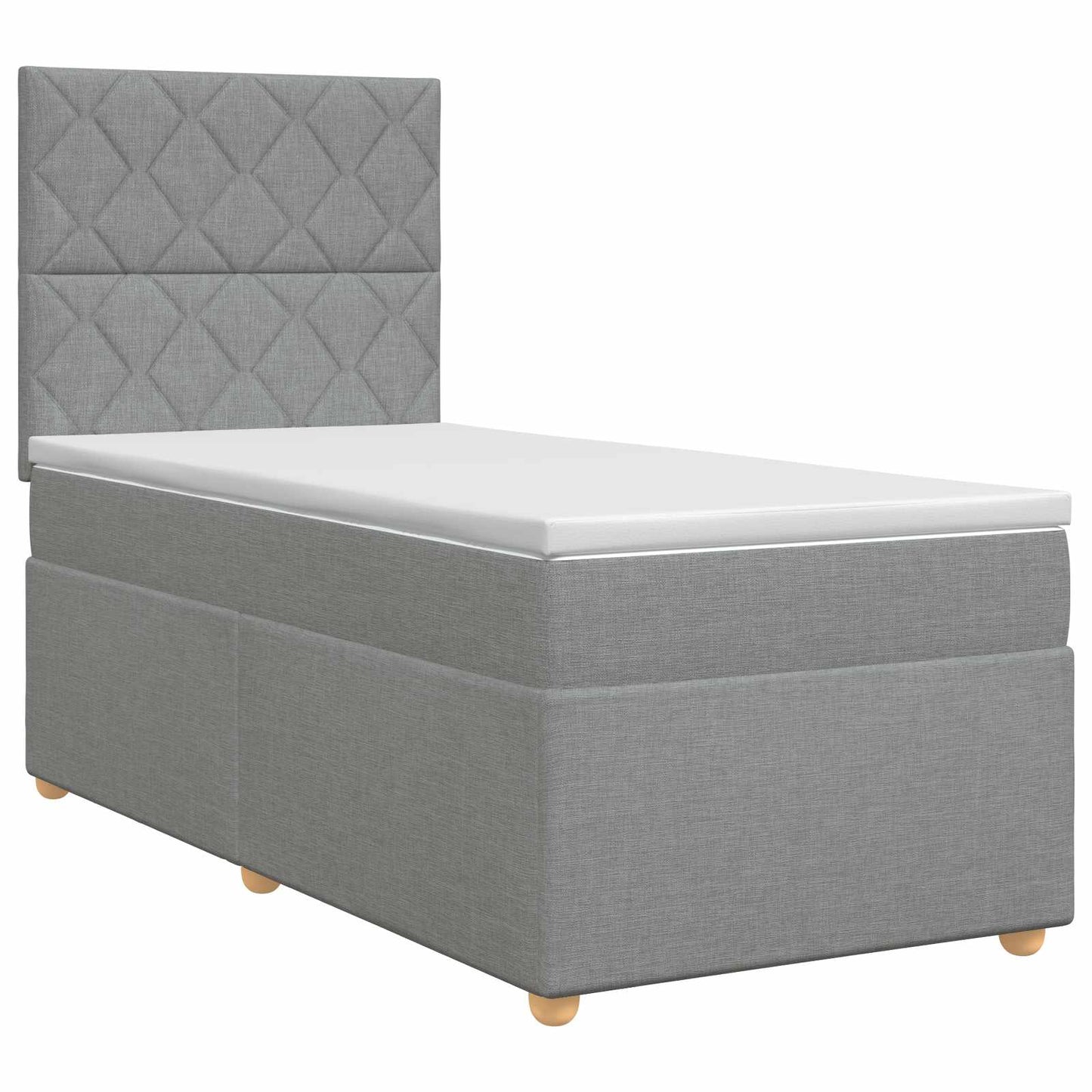 vidaXL Κρεβάτι box spring με στρώμα Ανοιχτό γκρι 90 x 200 cm Ύφασμα